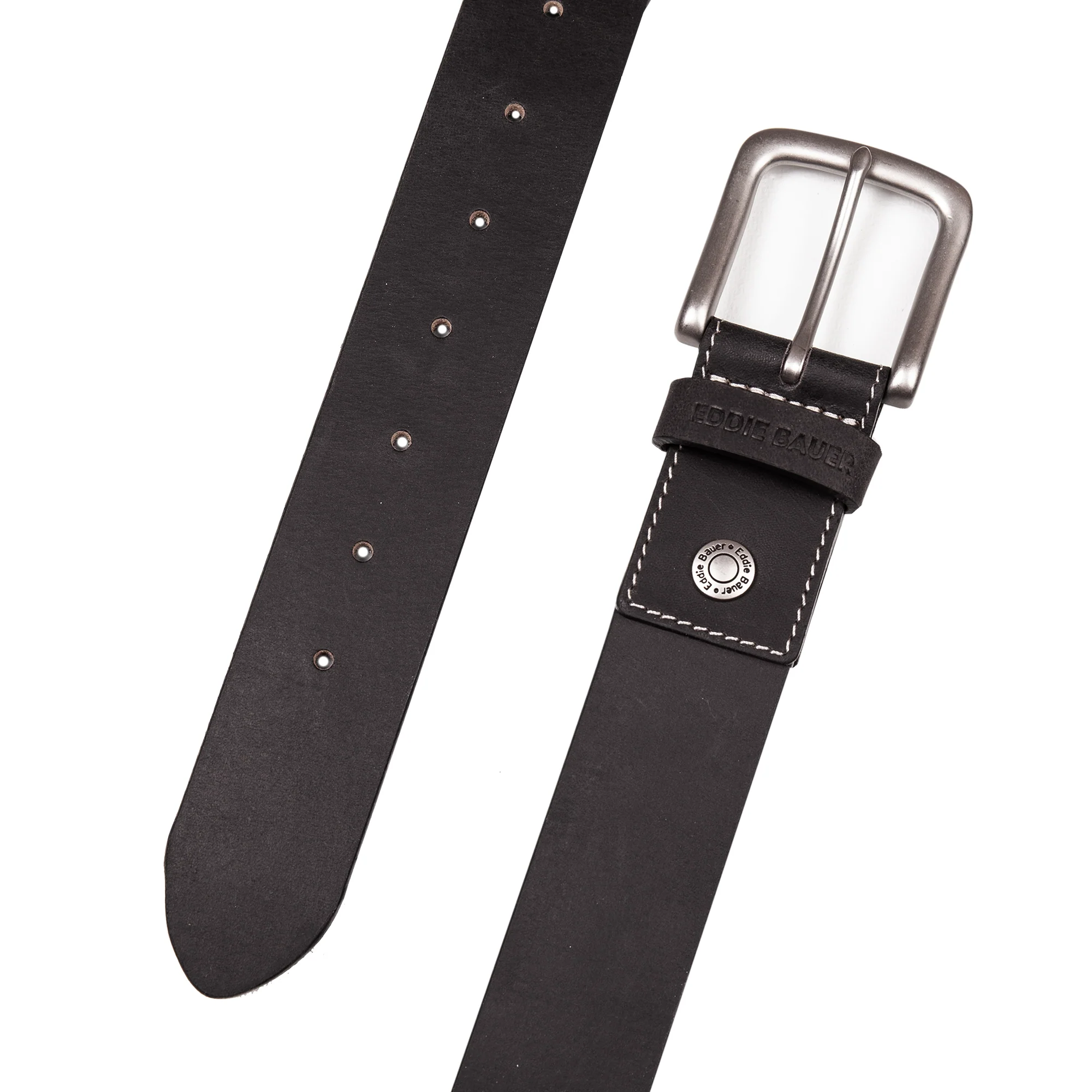 Bridle Leather Belt With Nickel Finish Buckle - Image 4
