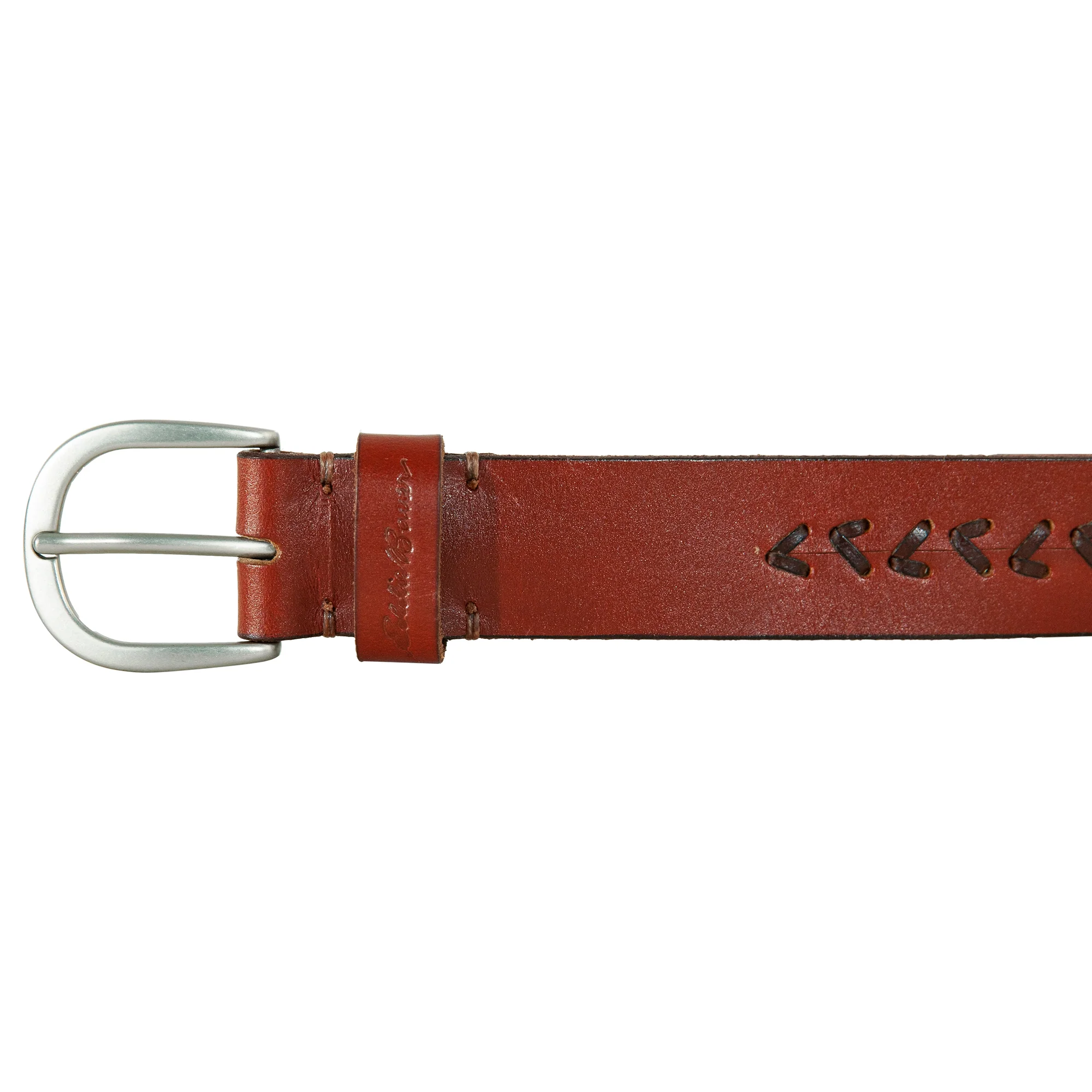 Center Lacing Detailed Leather Belt - Image 10