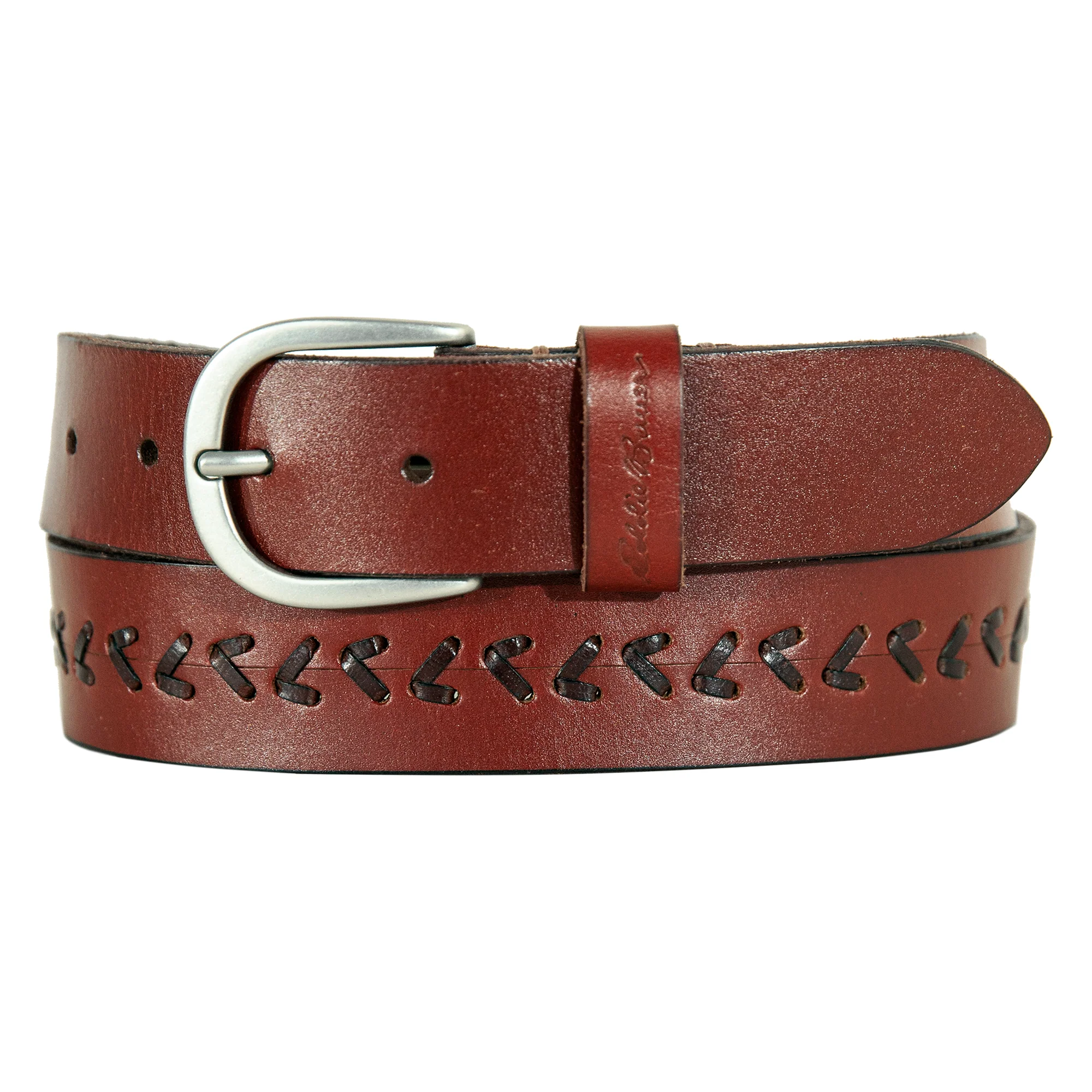 Center Lacing Detailed Leather Belt - Image 6