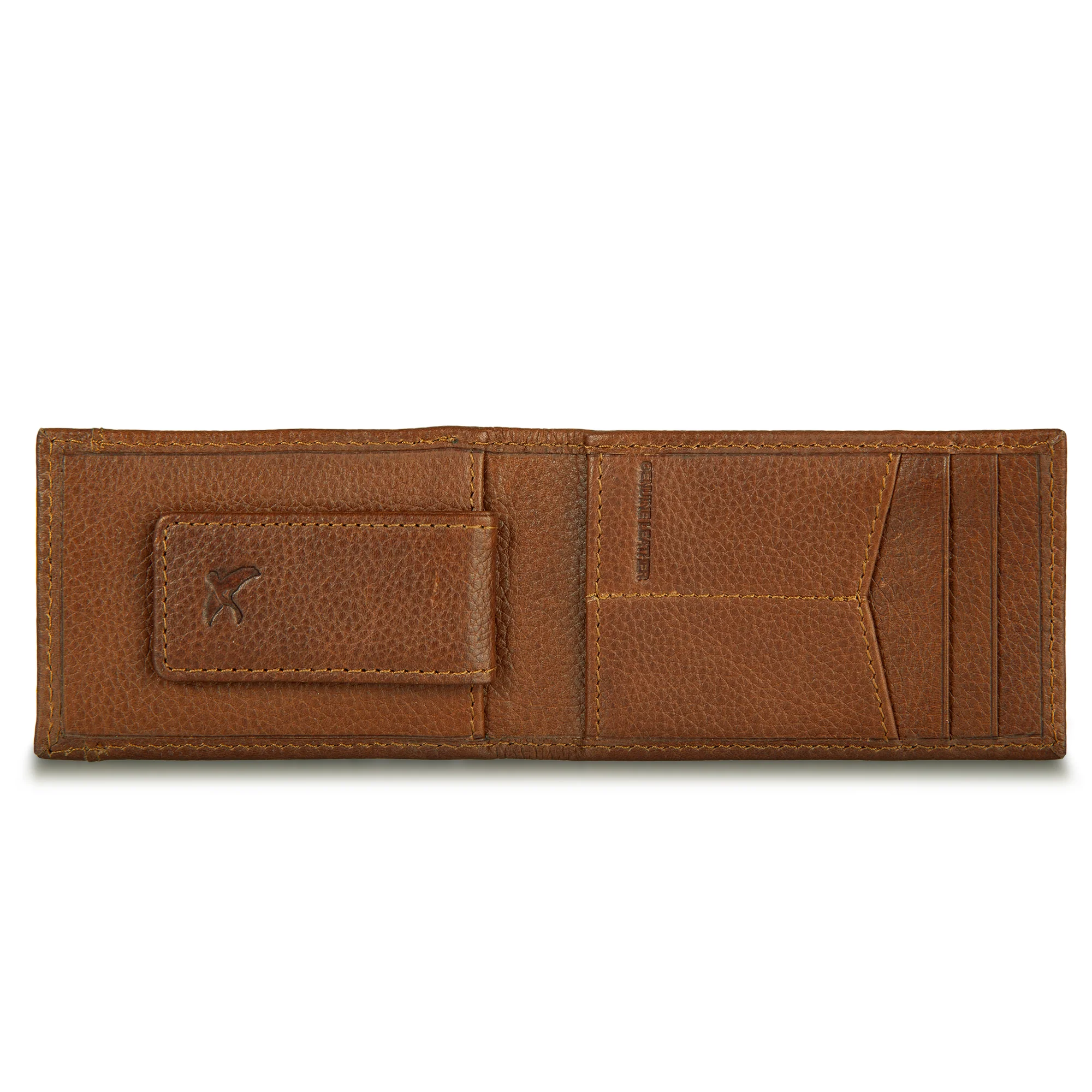 EB Signature Logo Leather Bifold With Money Clip Wallet - Image 11