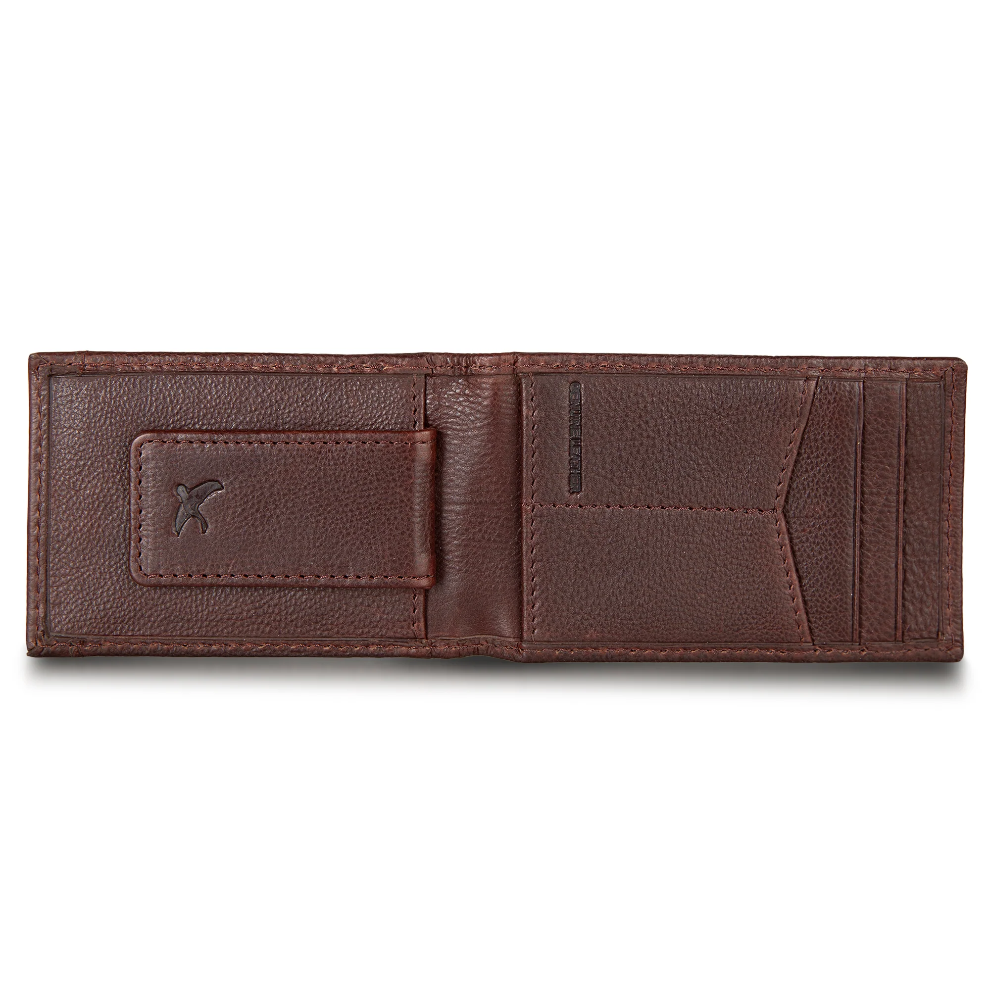 EB Signature Logo Leather Bifold With Money Clip Wallet - Image 13