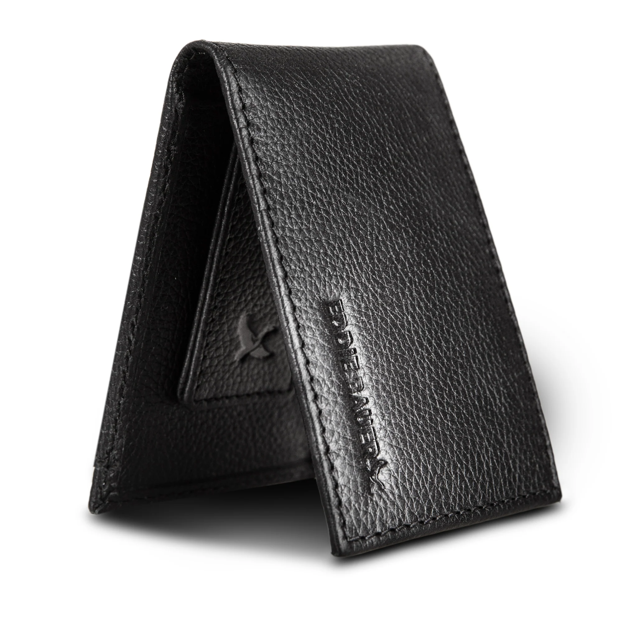 EB Signature Logo Leather Bifold With Money Clip Wallet - Image 15
