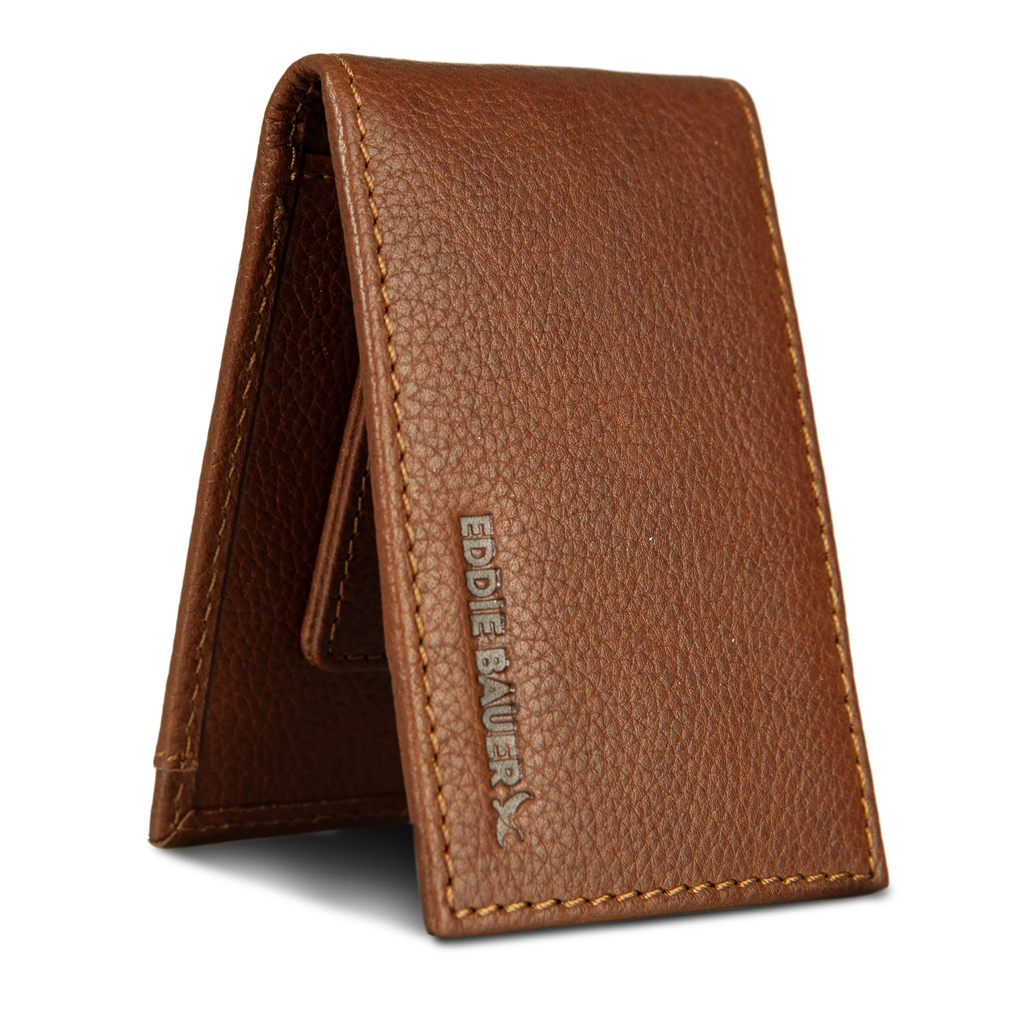 EB Signature Logo Leather Bifold With Money Clip Wallet - Image 17