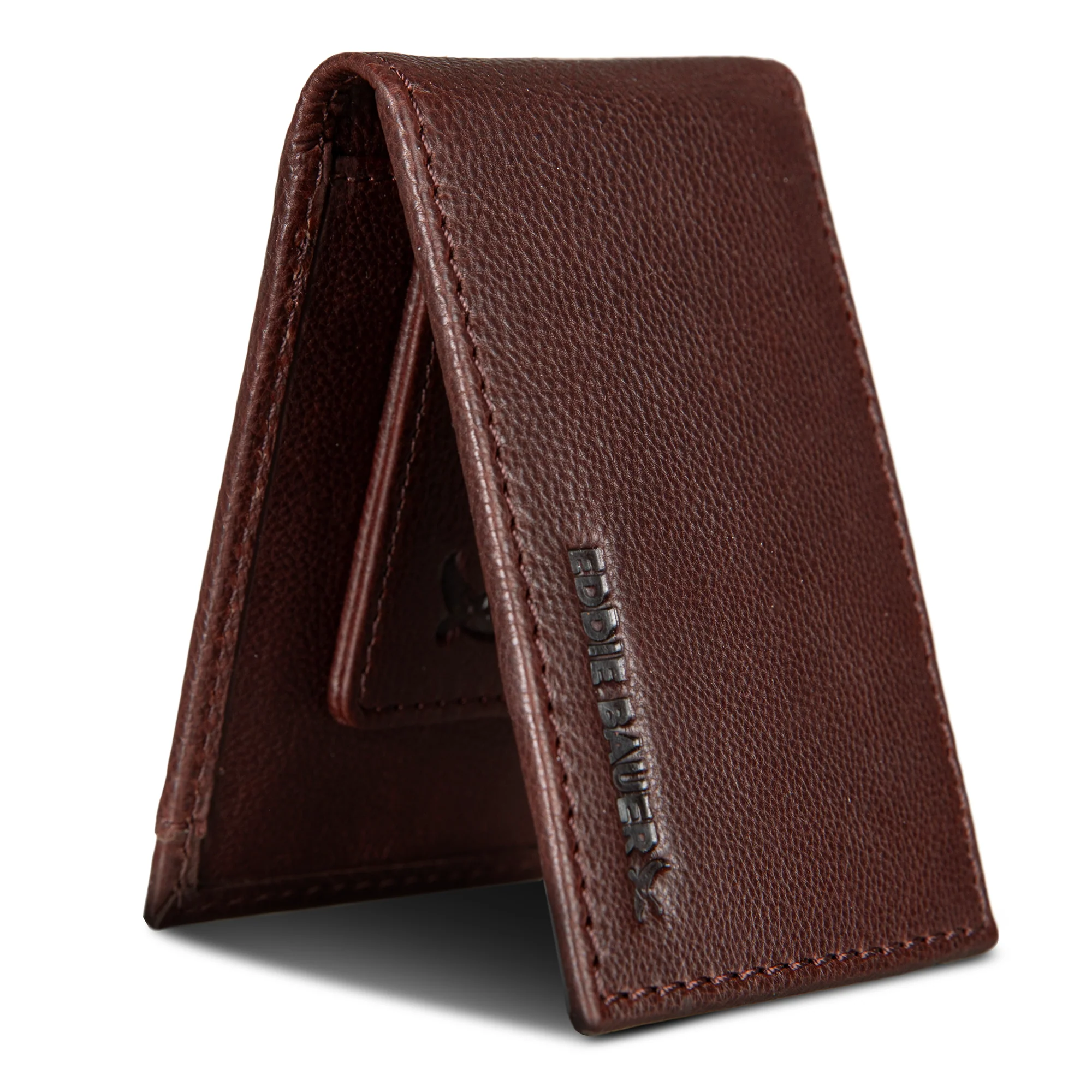 EB Signature Logo Leather Bifold With Money Clip Wallet - Image 18