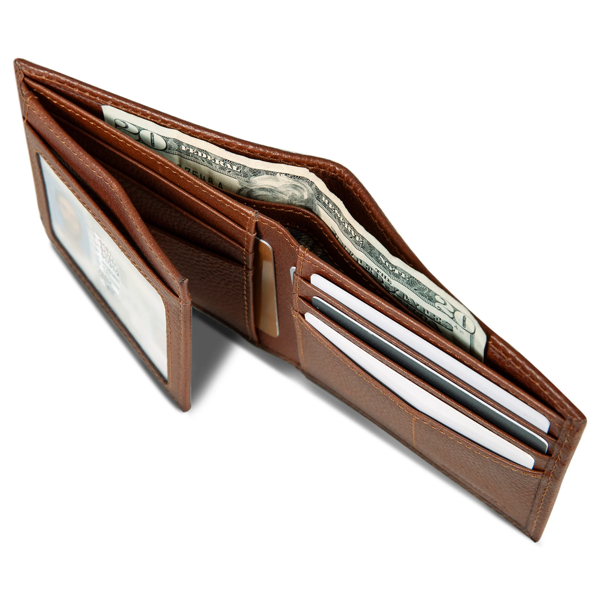 EB Signature Logo Leather Flip Id Bifold Wallet - Image 21