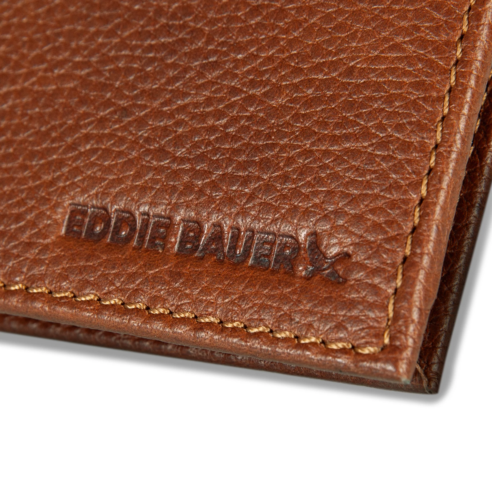 EB Signature Logo Leather Flip Id Bifold Wallet - Image 9
