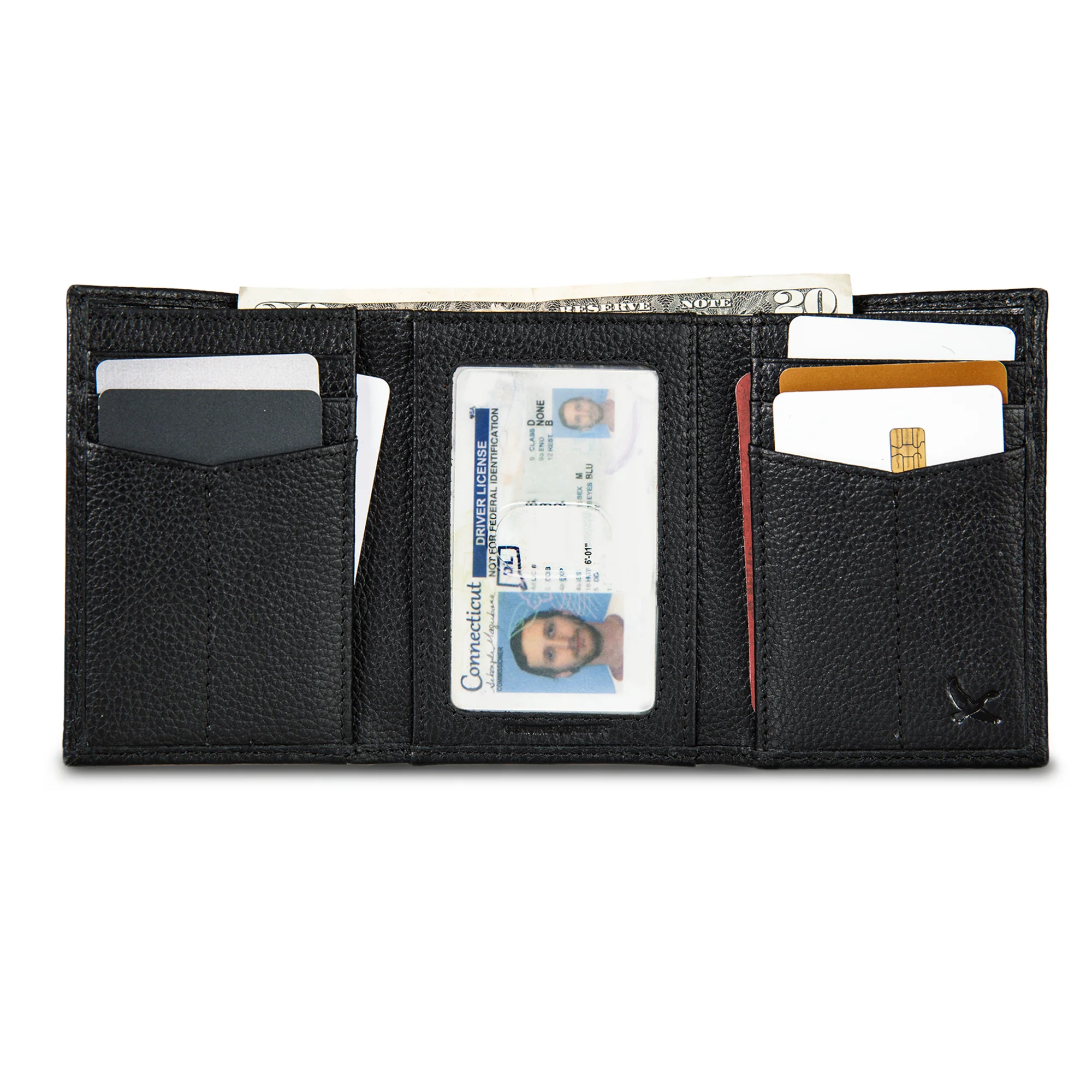 EB Signature Logo Leather Trifold Wallet - Image 16