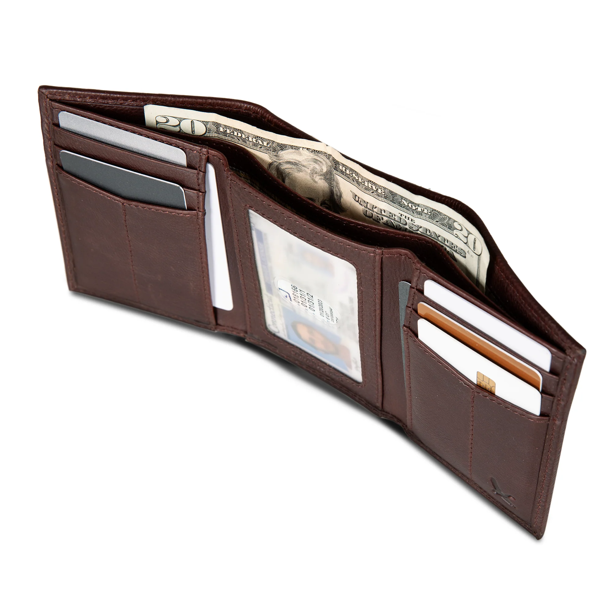 EB Signature Logo Leather Trifold Wallet - Image 21