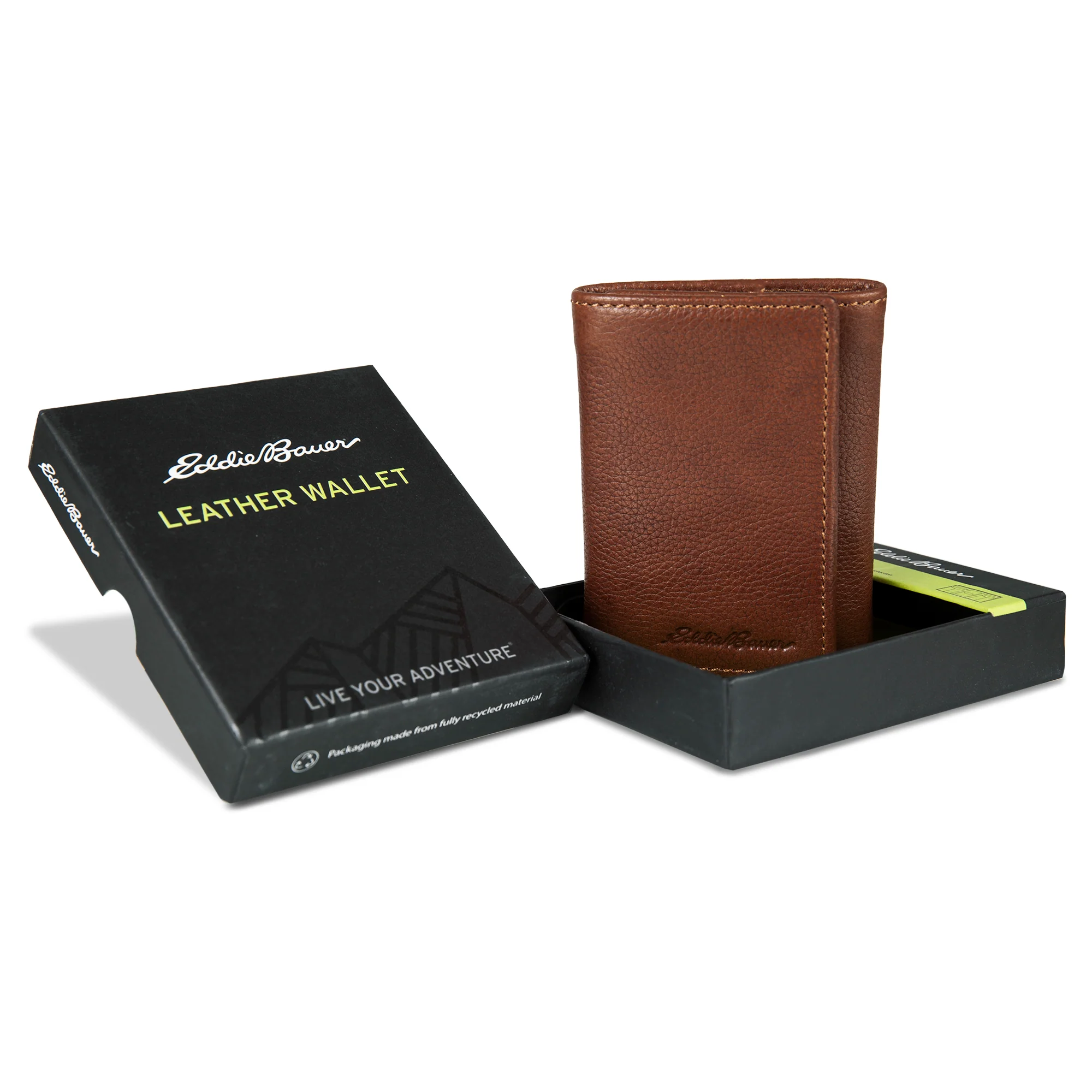 EB Signature Logo Leather Trifold Wallet - Image 31