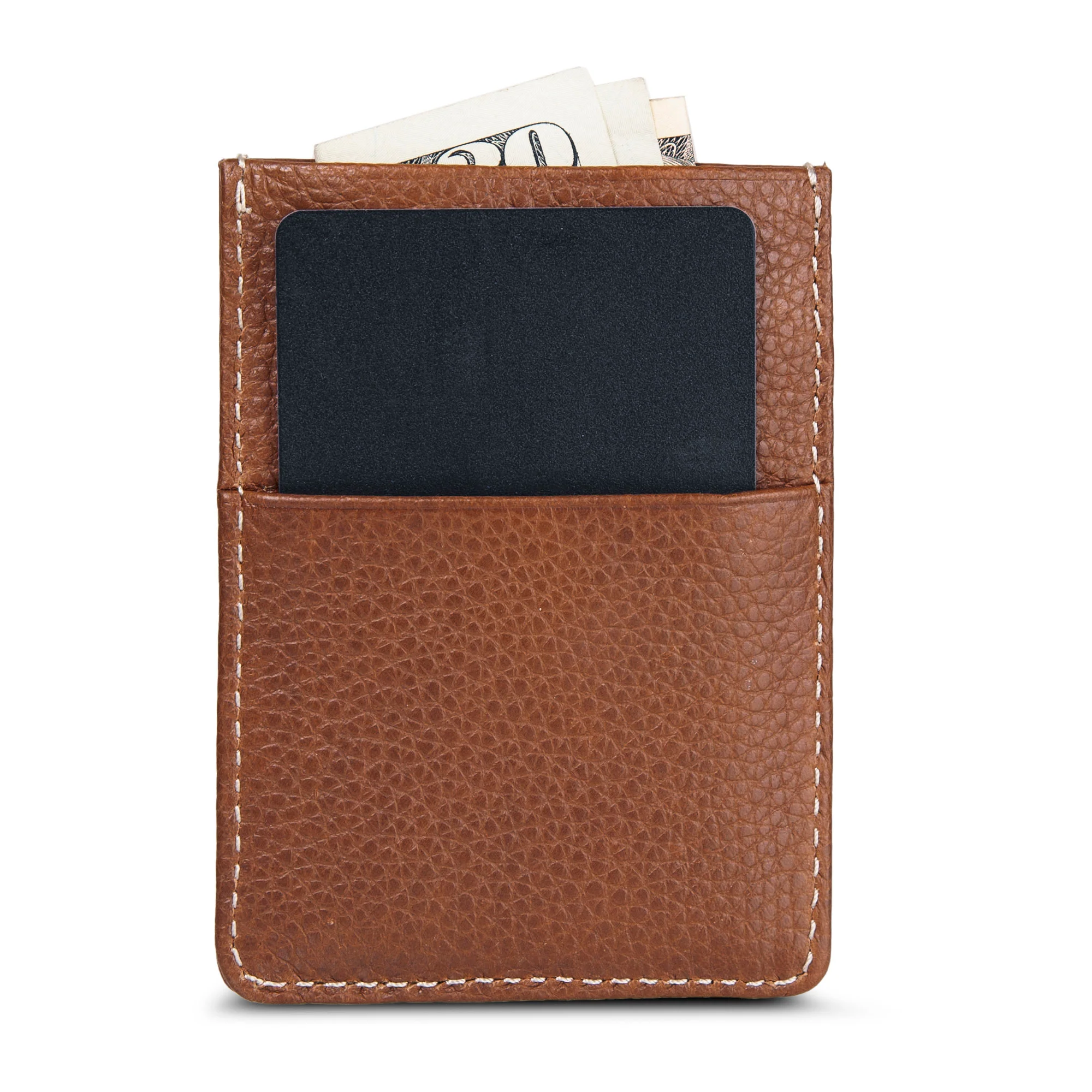 EB Signature Top Stitch Magnetic Leather Card Case - Image 4