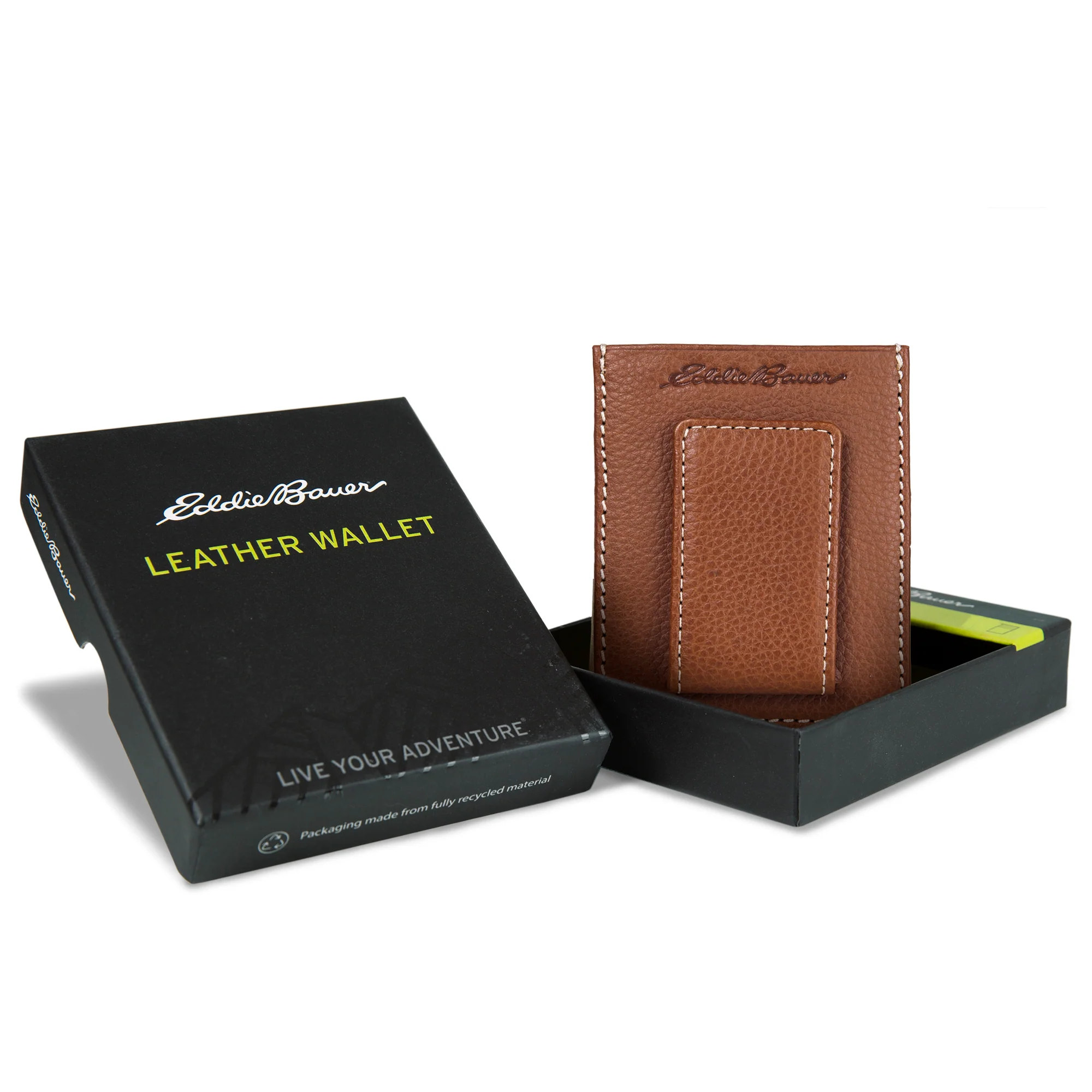 EB Signature Top Stitch Magnetic Leather Card Case - Image 7