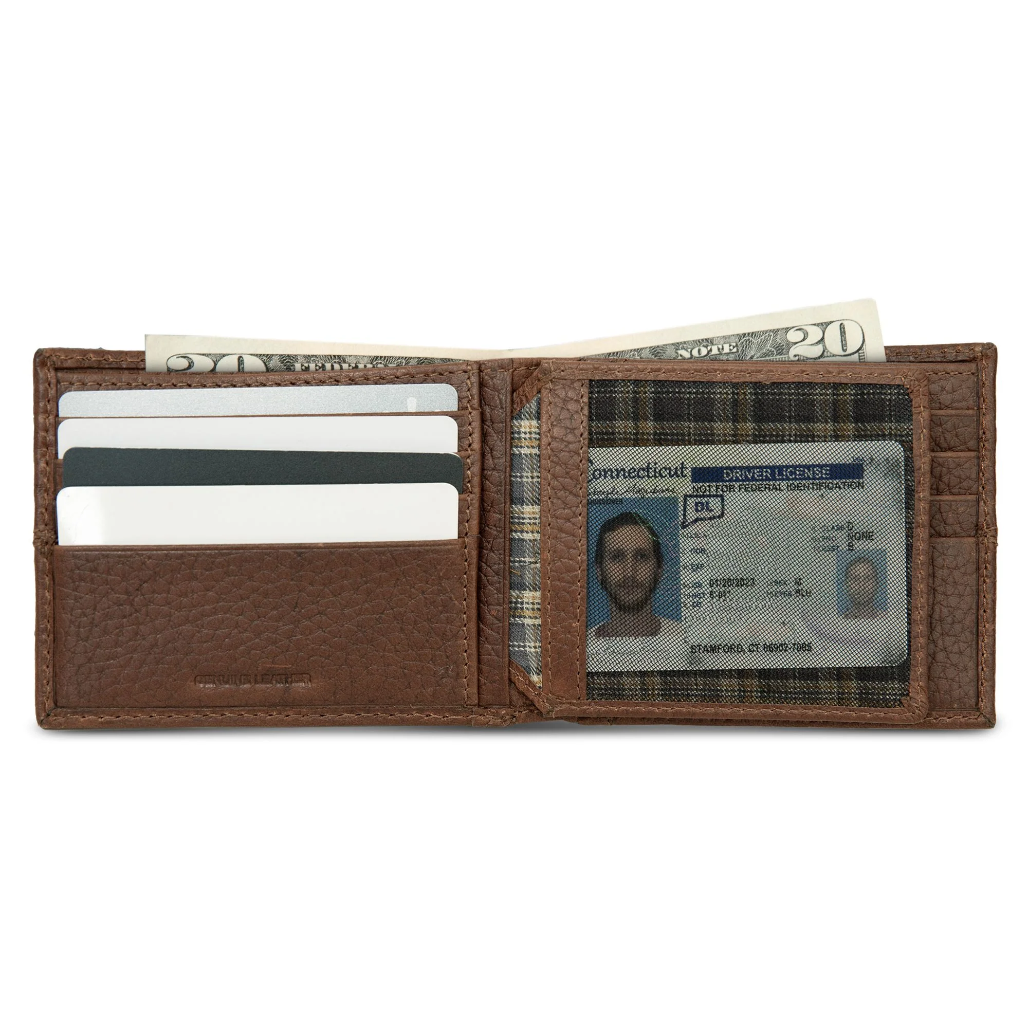 Extra Capacity Rugged Leather Bifold With Flip Id - Image 17