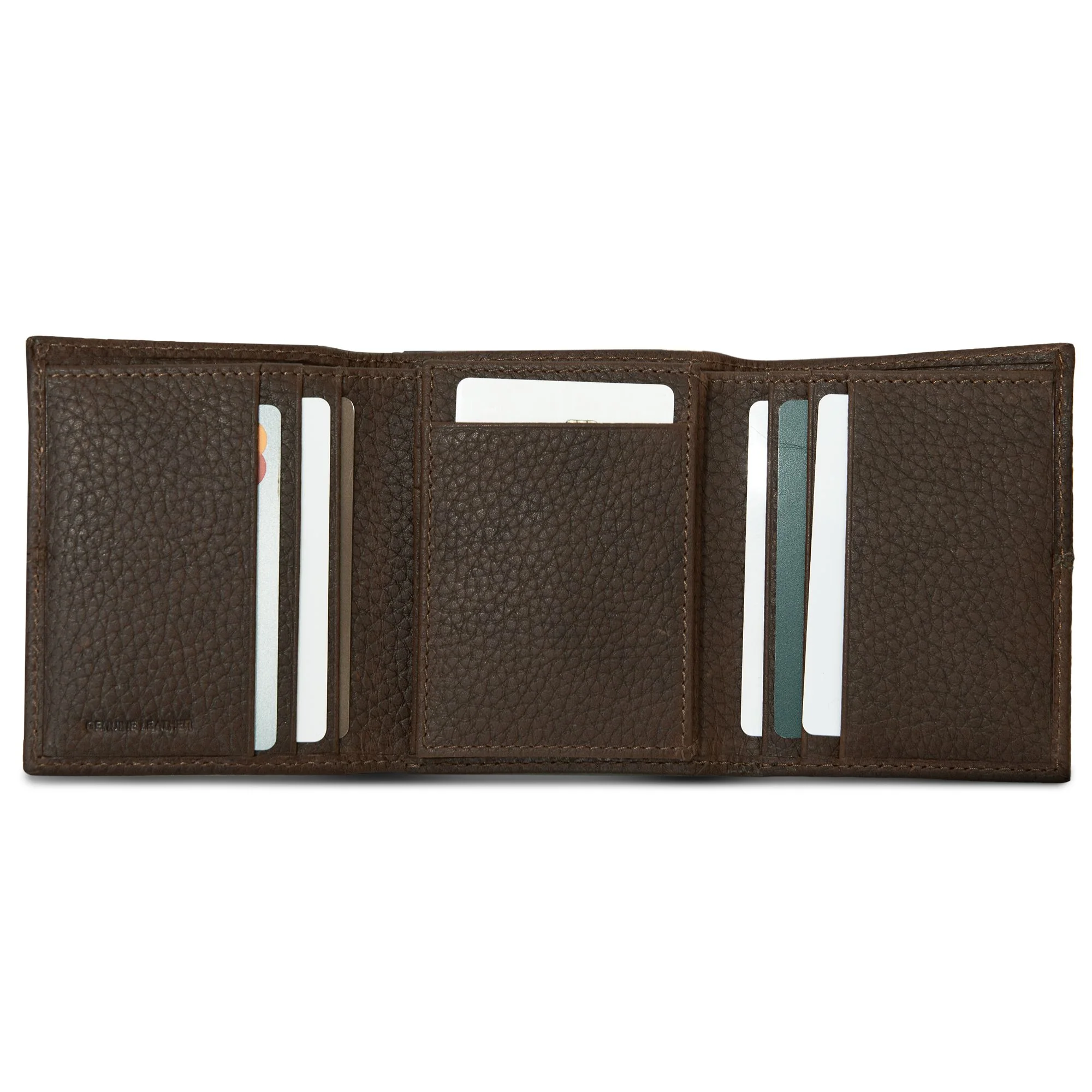 Extra Capacity Rugged Leather Trifold With Flip Id - Image 20