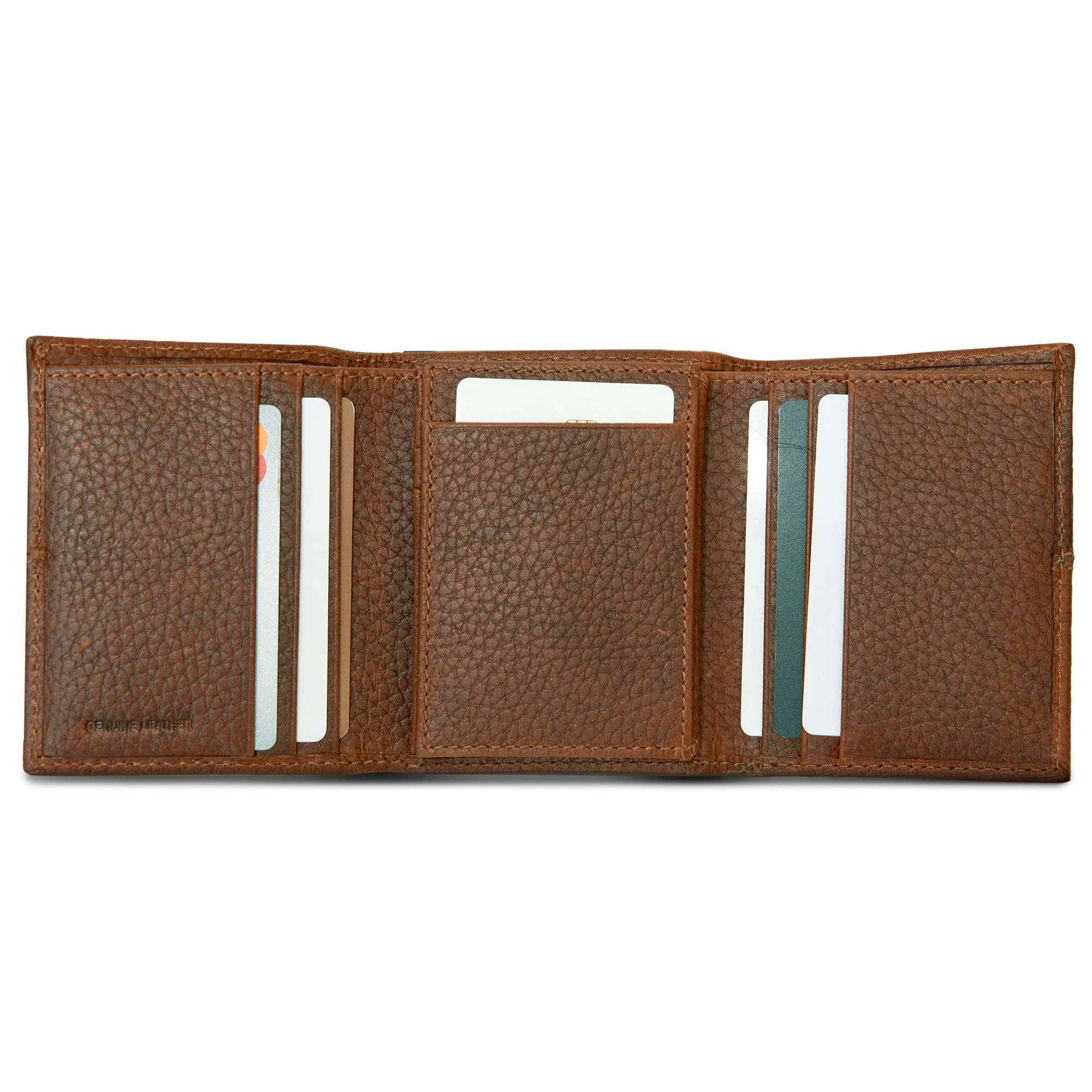 Extra Capacity Rugged Leather Trifold With Flip Id - Image 21