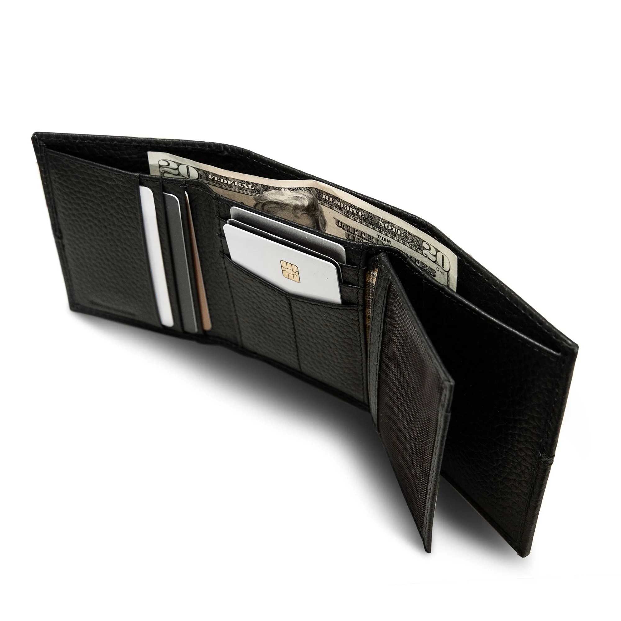 Extra Capacity Rugged Leather Trifold With Flip Id - Image 22