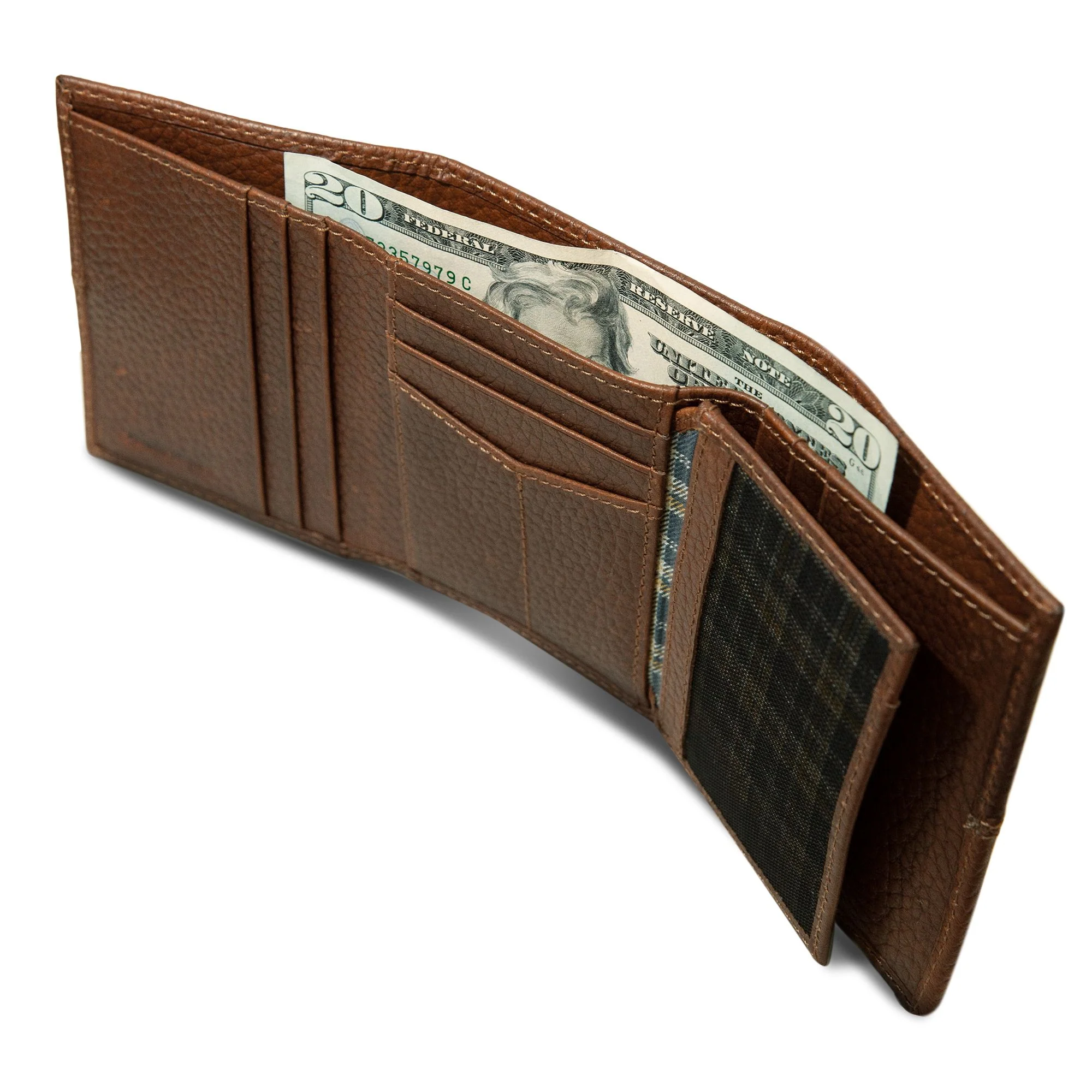 Extra Capacity Rugged Leather Trifold With Flip Id - Image 24