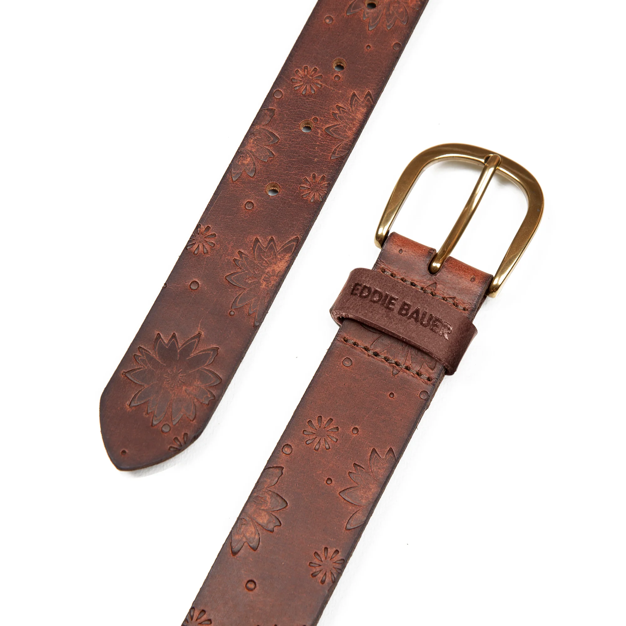 Floral Tooled Leather Belt - Image 10