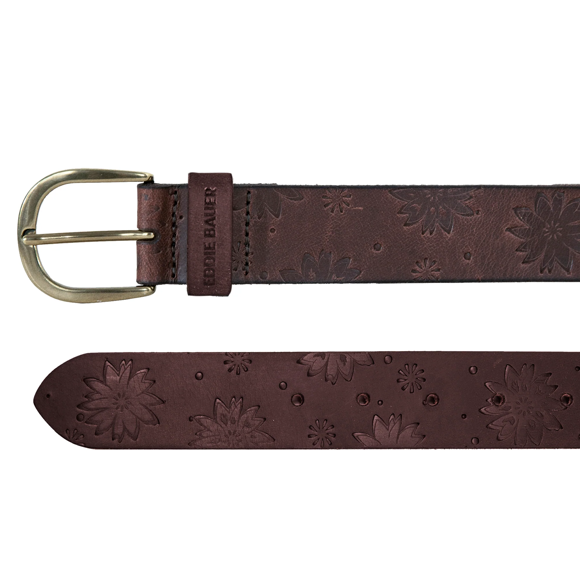 Floral Tooled Leather Belt - Image 2
