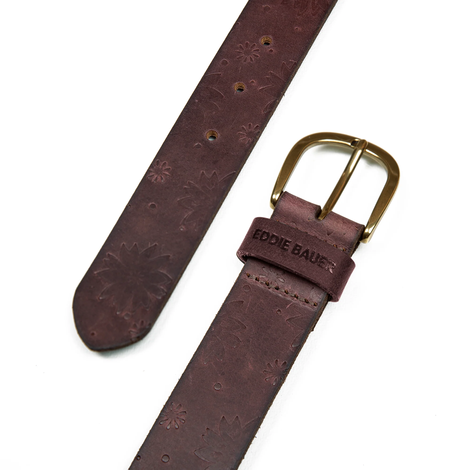 Floral Tooled Leather Belt - Image 4