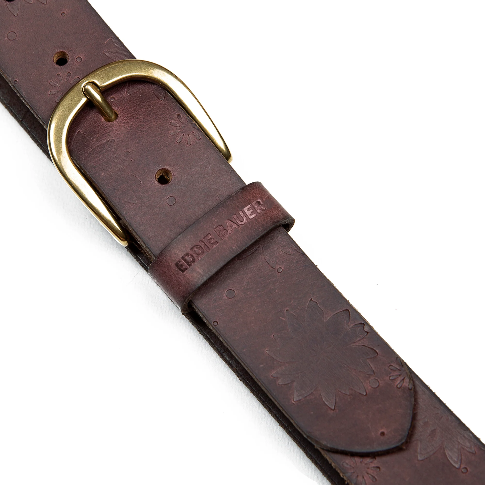 Floral Tooled Leather Belt - Image 5