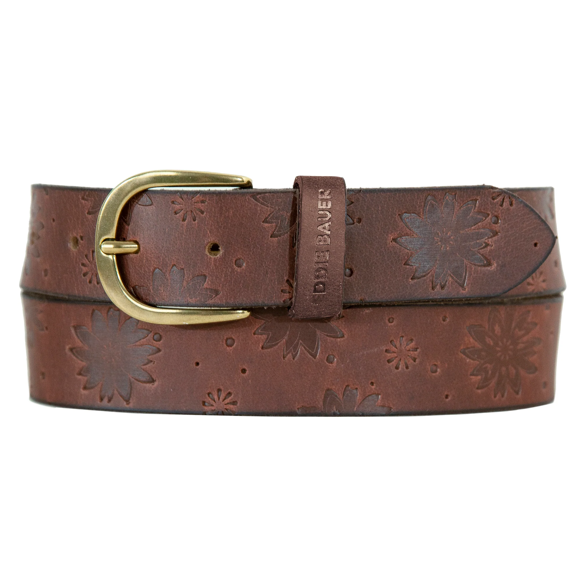 Floral Tooled Leather Belt - Image 7