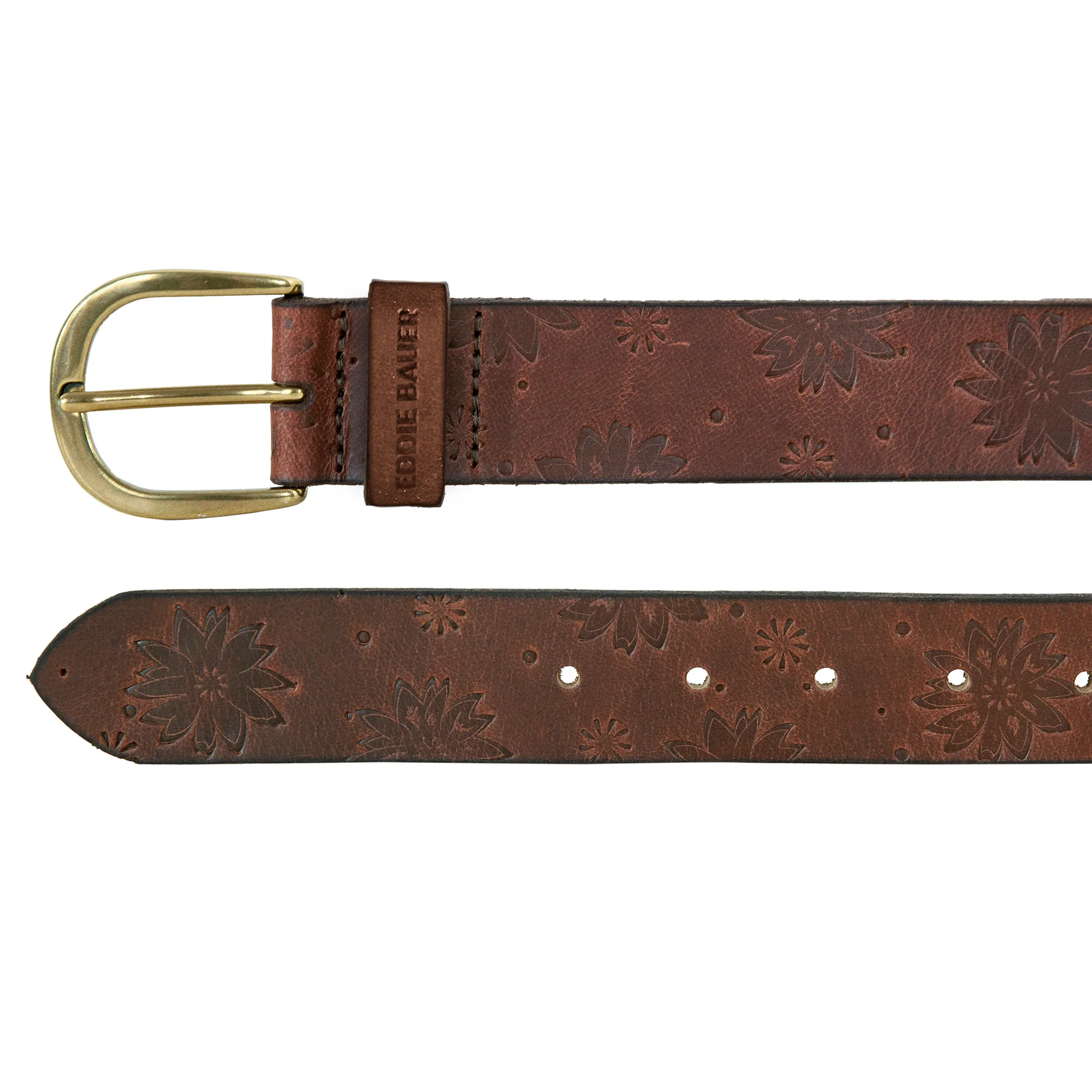 Floral Tooled Leather Belt - Image 8