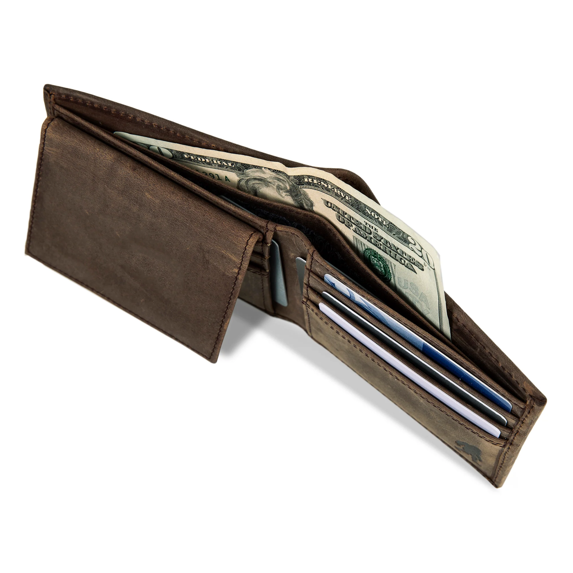 Leather Removable Passcase Wallet With Embossed Sasquatch - Image 10