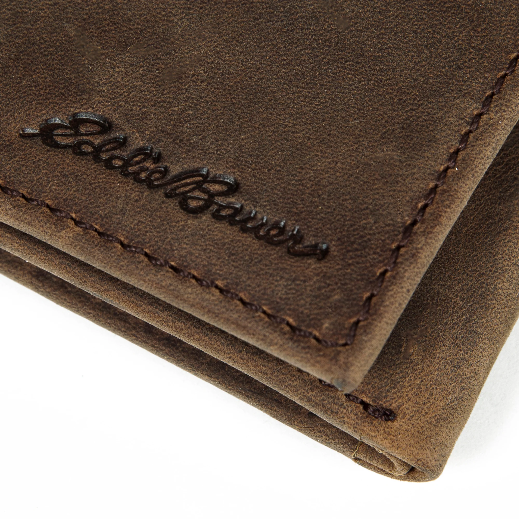 Leather Trifold Wallet With Embossed Sasquatch - Image 3