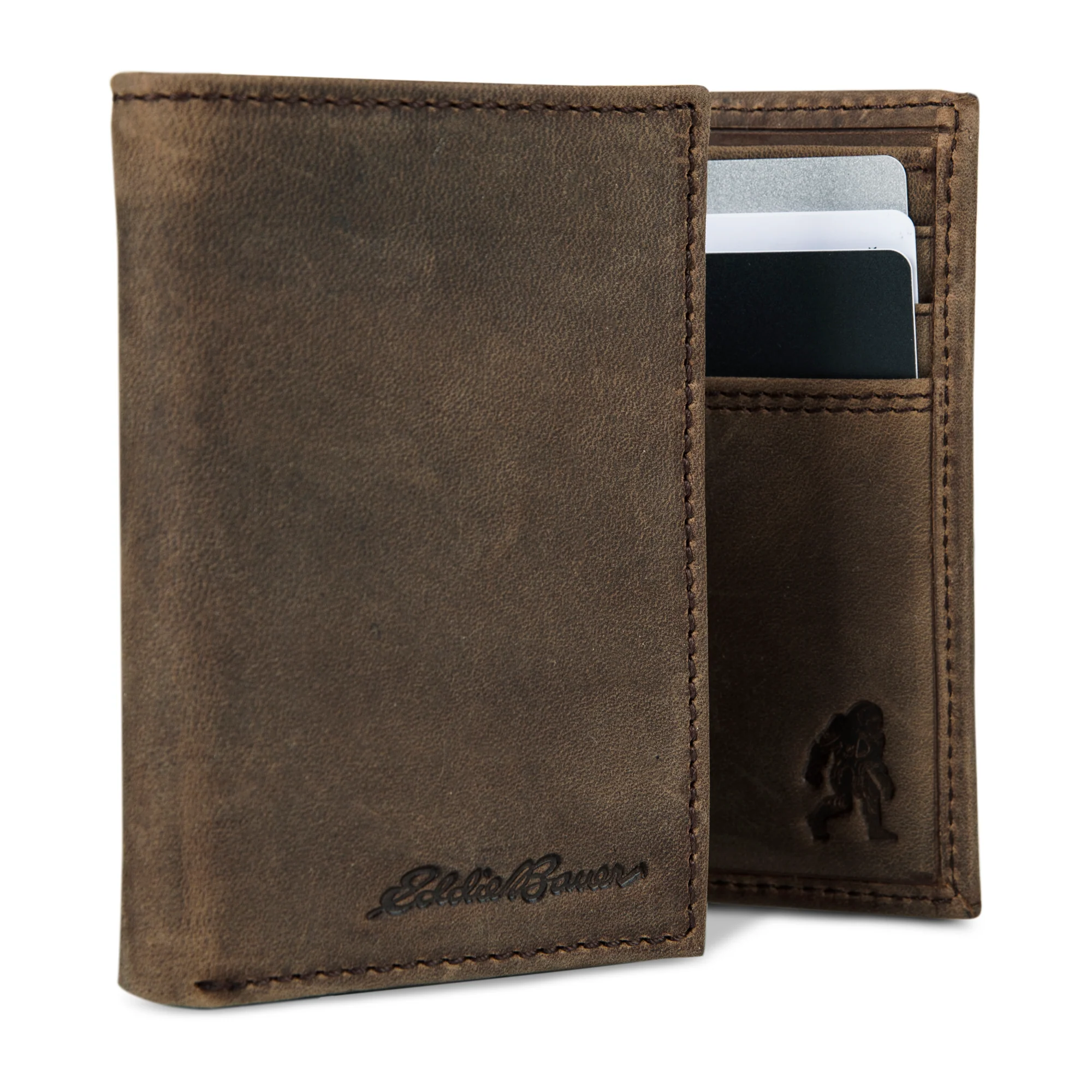 Leather Trifold Wallet With Embossed Sasquatch - Image 8
