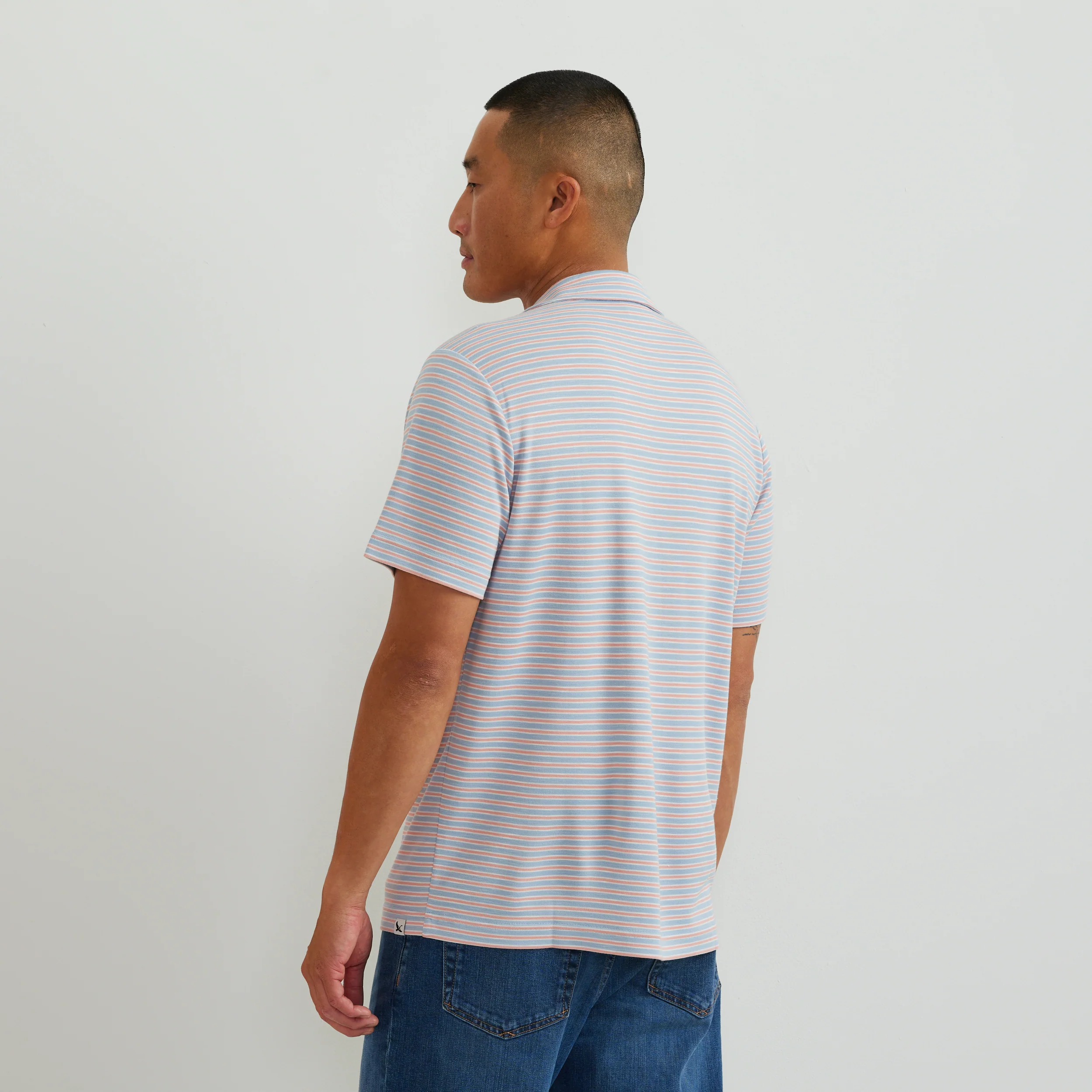 Men's Short Sleeve Journey Modal Polo Stripe - Image 3