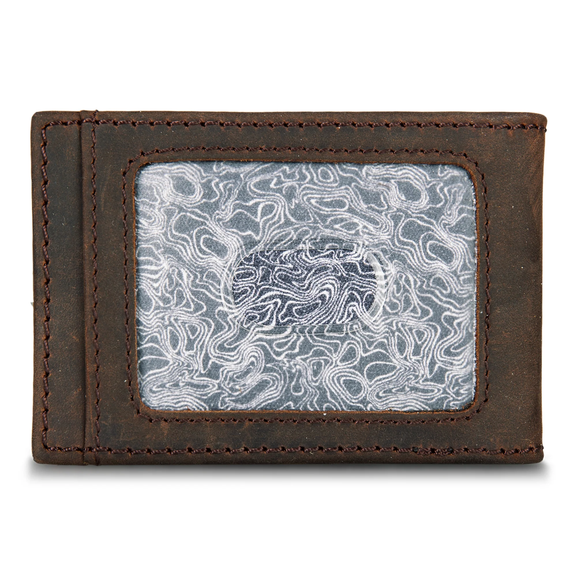 Money Clip Bifold Leather Wallet With Embossed Sasquatch - Image 2