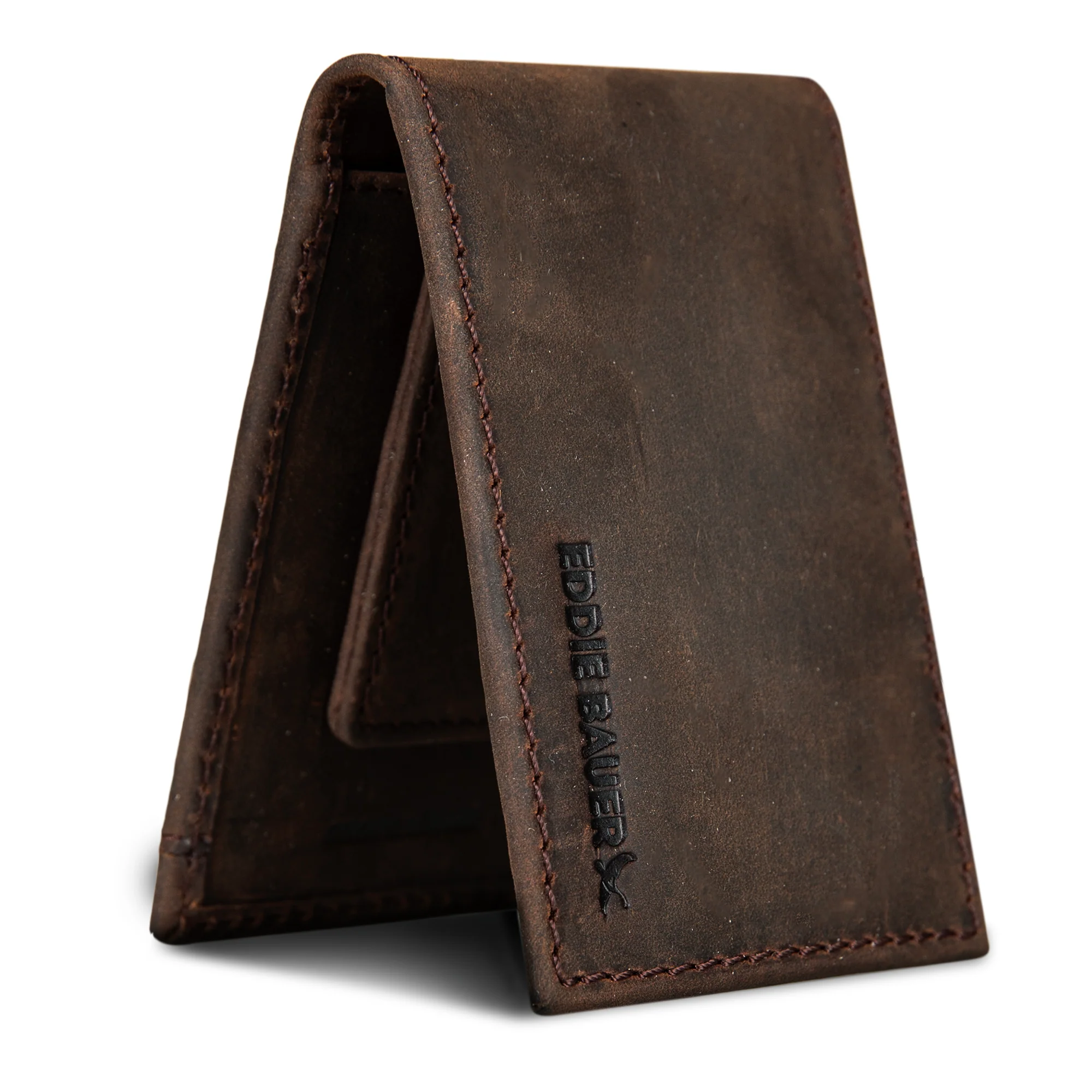 Money Clip Bifold Leather Wallet With Embossed Sasquatch - Image 6