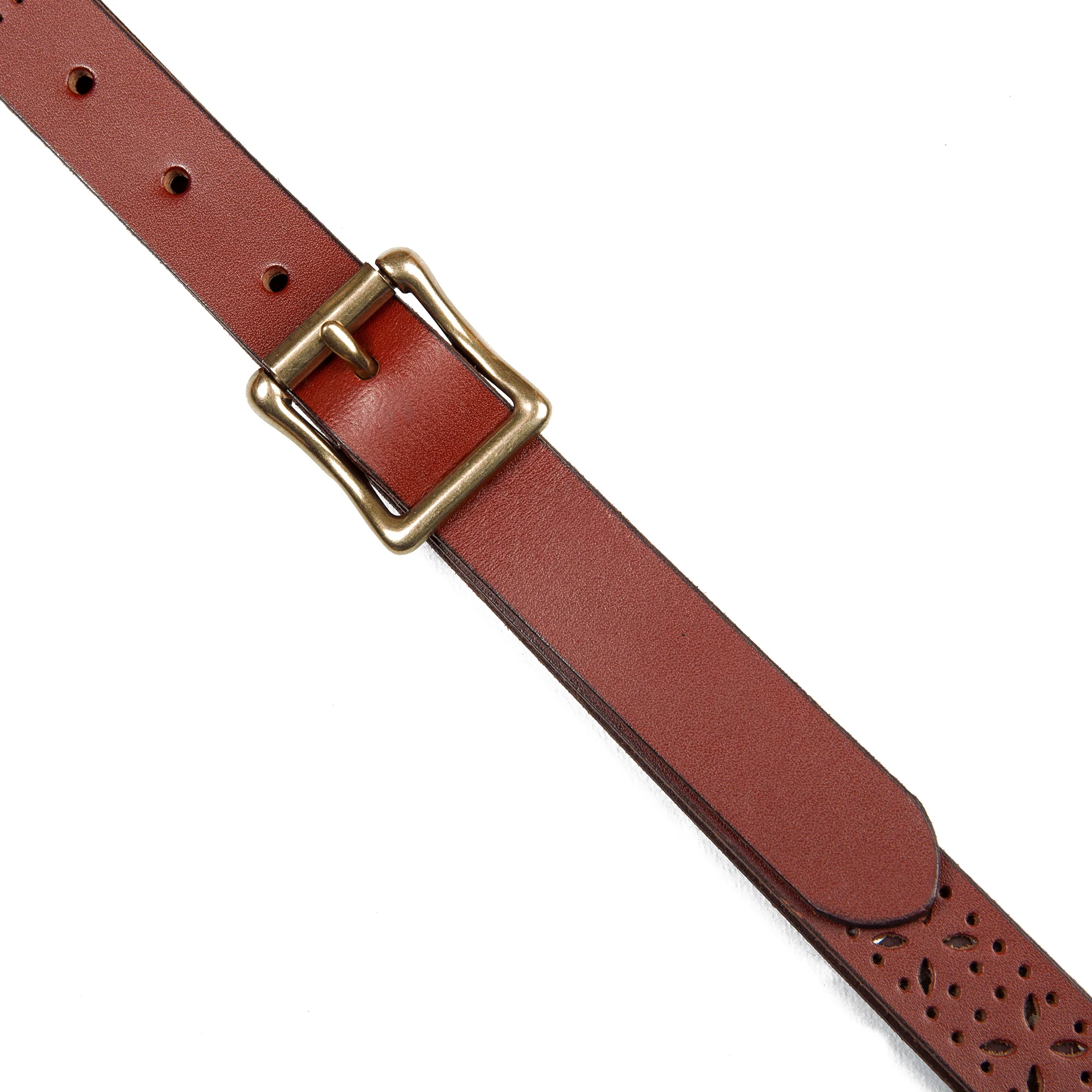 Perforated Pattern Leather Belt - Image 10