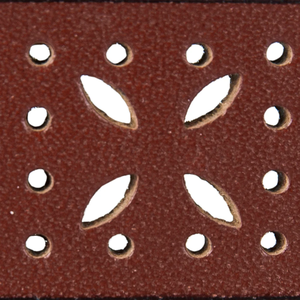 Perforated Pattern Leather Belt - Image 13