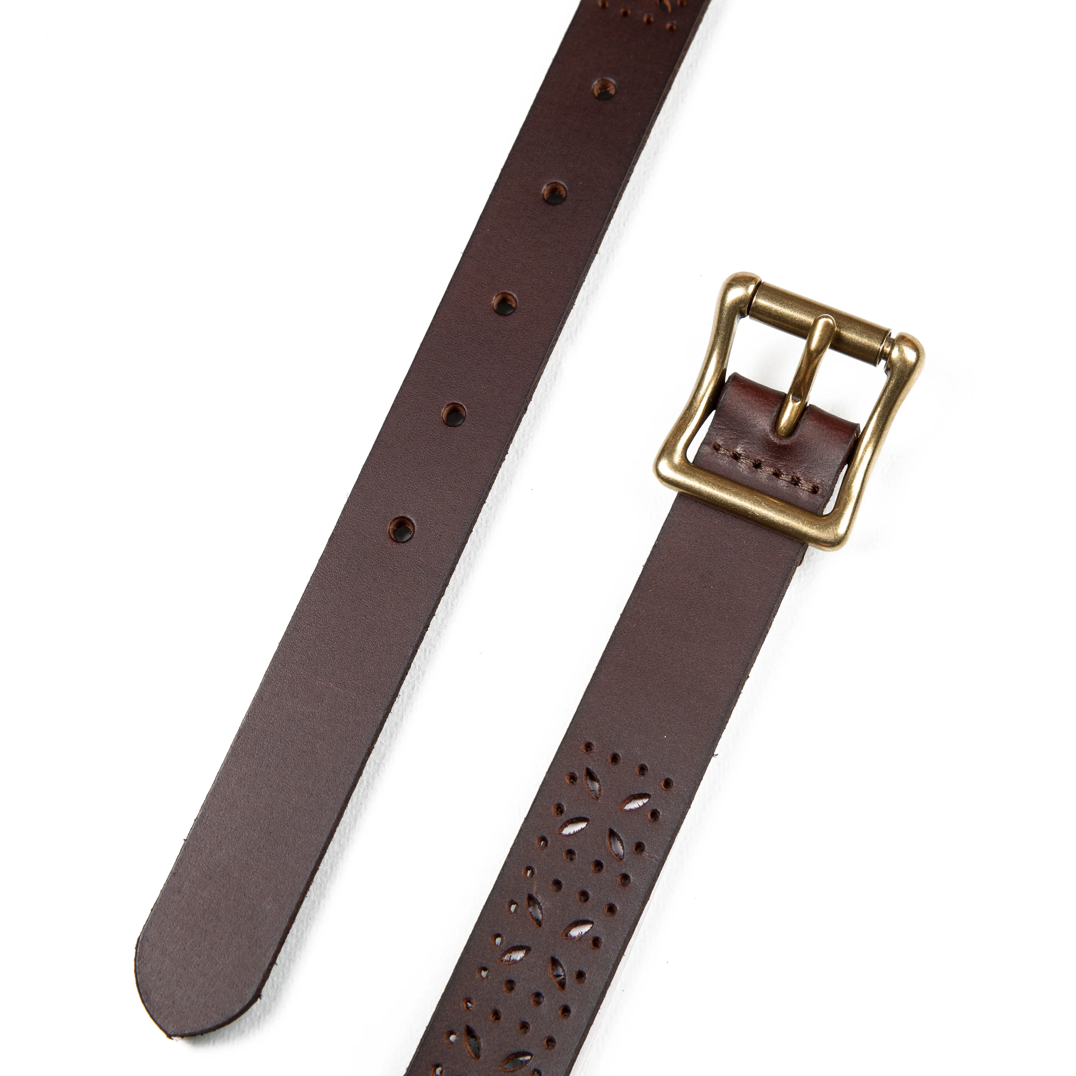 Perforated Pattern Leather Belt - Image 2