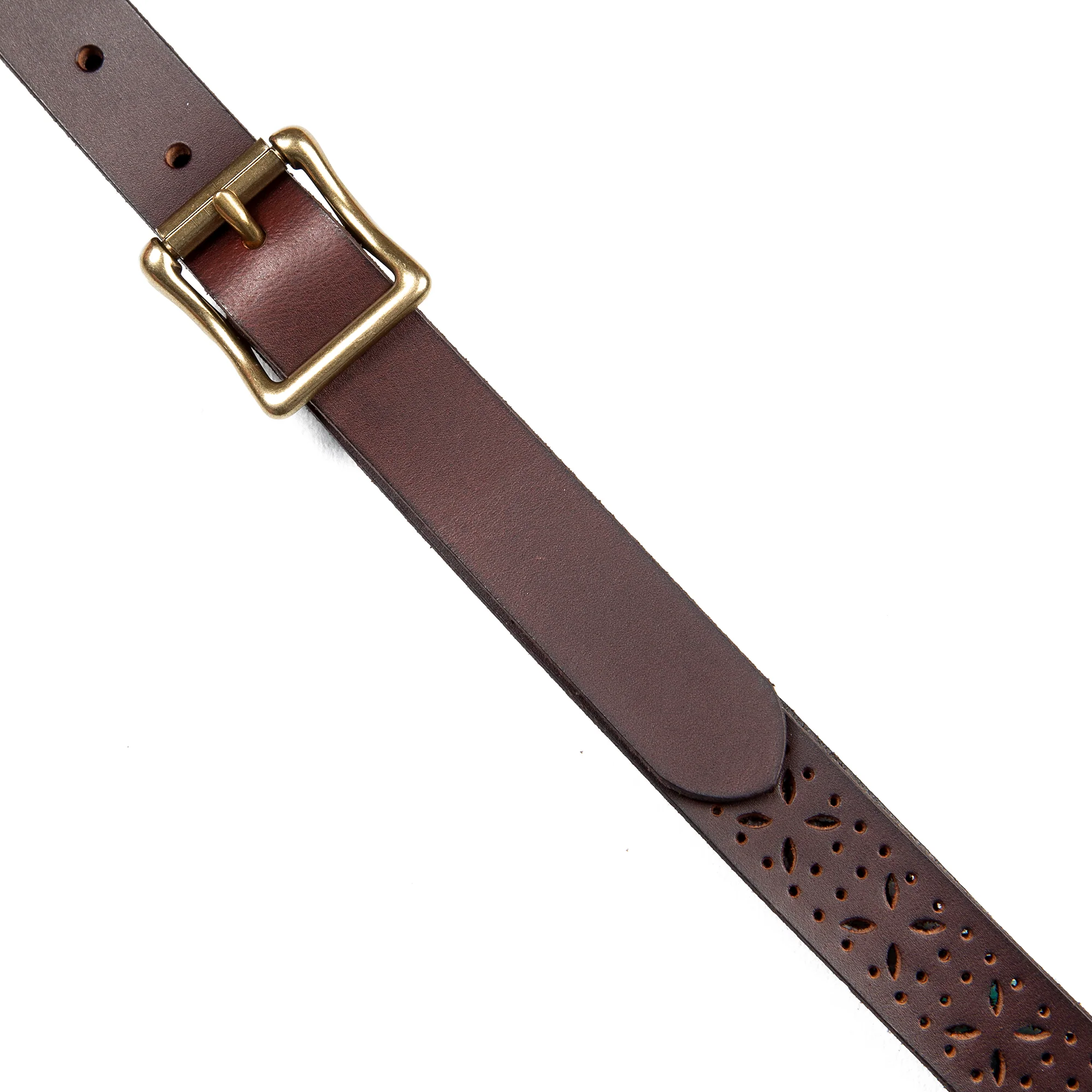 Perforated Pattern Leather Belt - Image 3