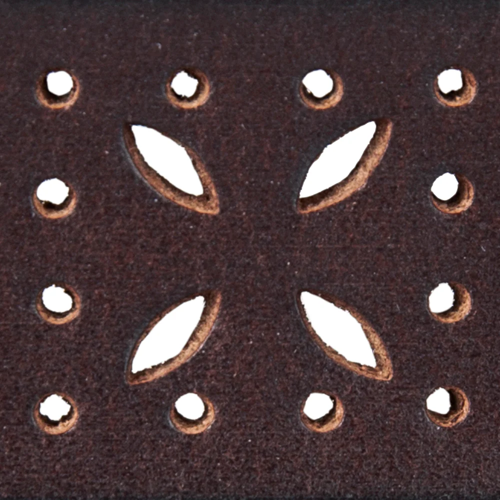 Perforated Pattern Leather Belt - Image 7