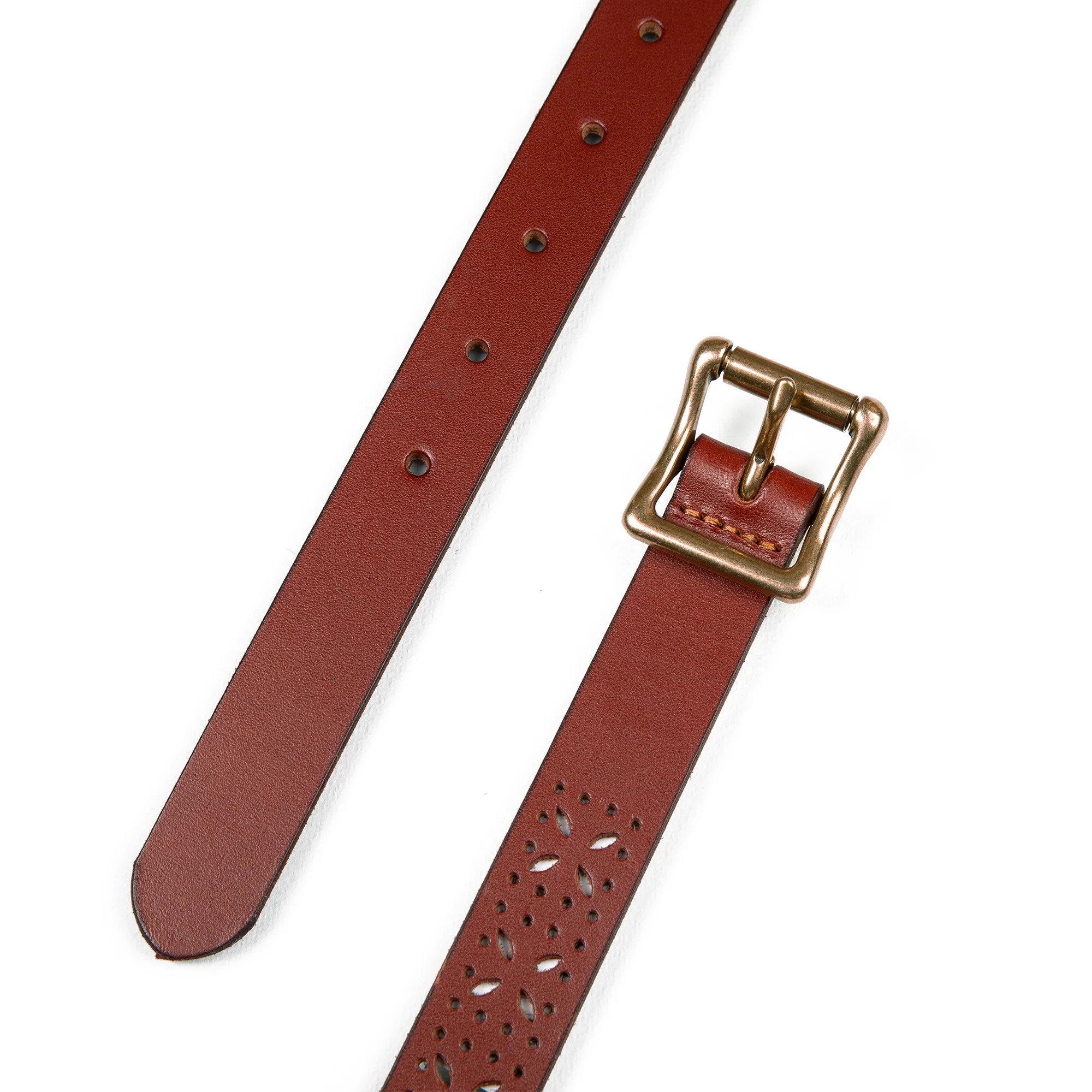 Perforated Pattern Leather Belt - Image 9