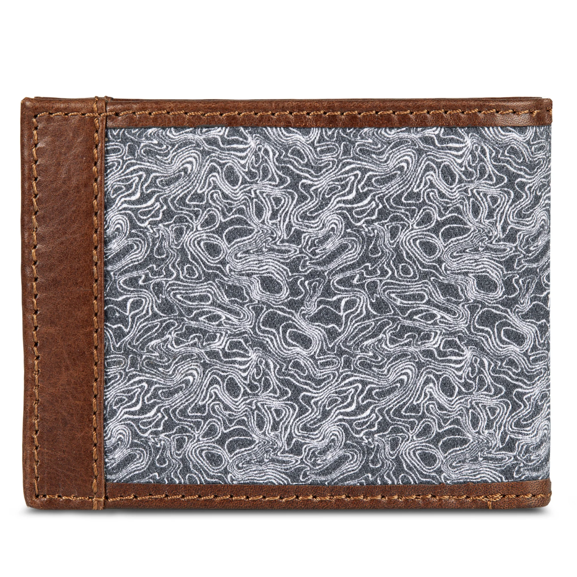 Pioneer Leather And Printed Cotton Canvas Passcase Wallet - Image 2