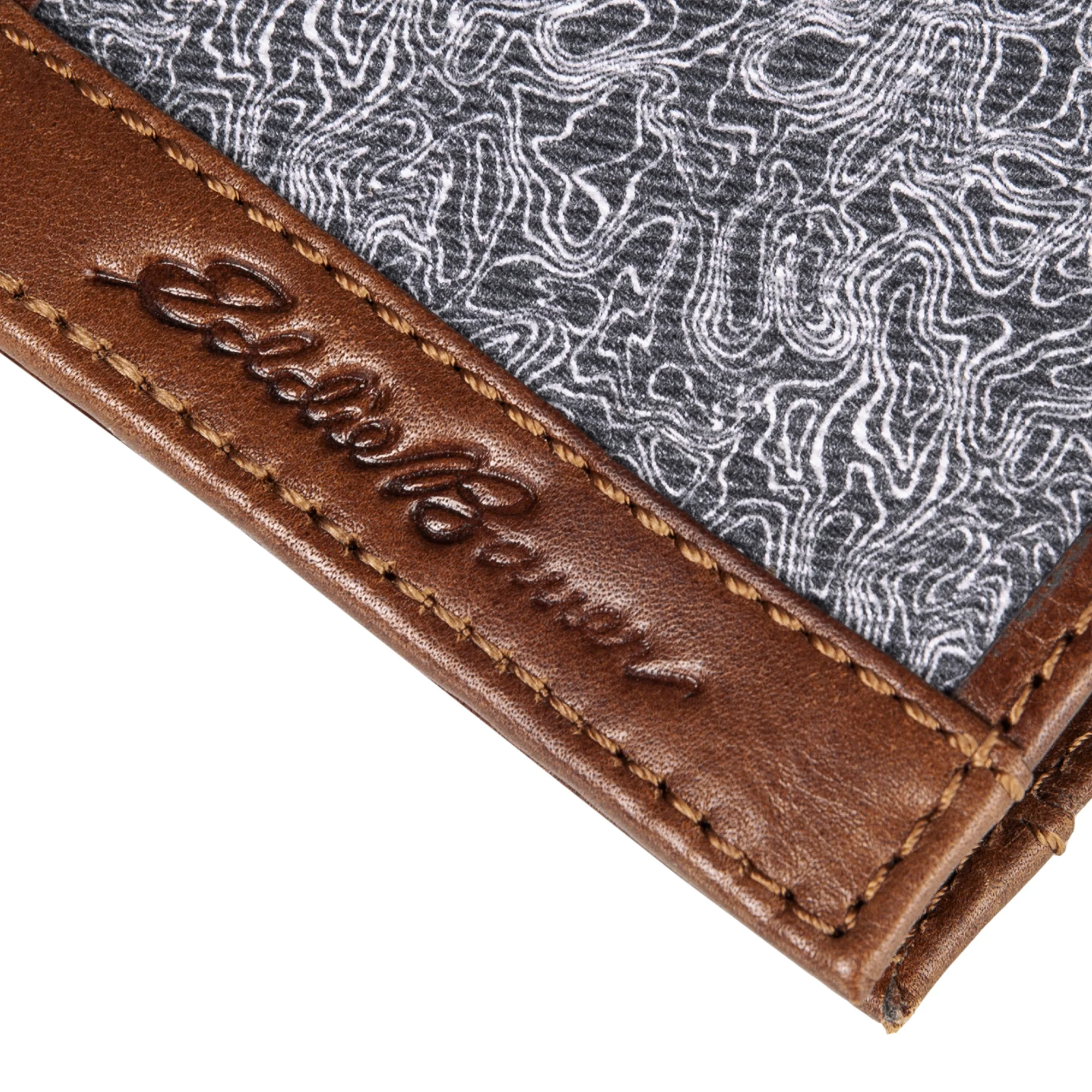 Pioneer Leather And Printed Cotton Canvas Passcase Wallet - Image 3
