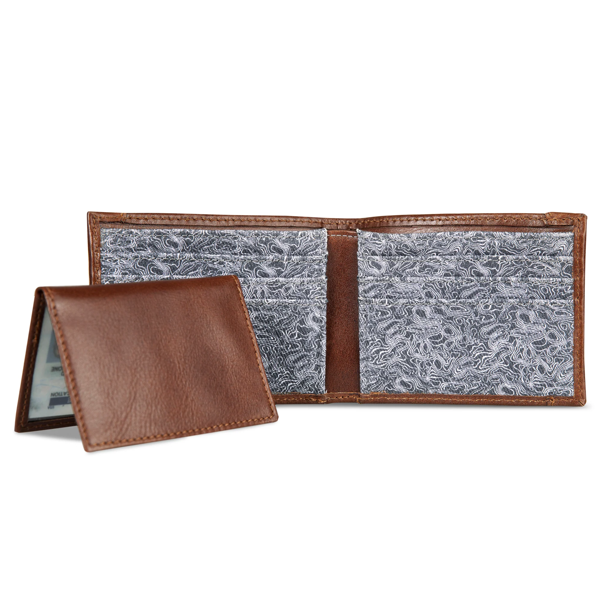 Pioneer Leather And Printed Cotton Canvas Passcase Wallet - Image 6