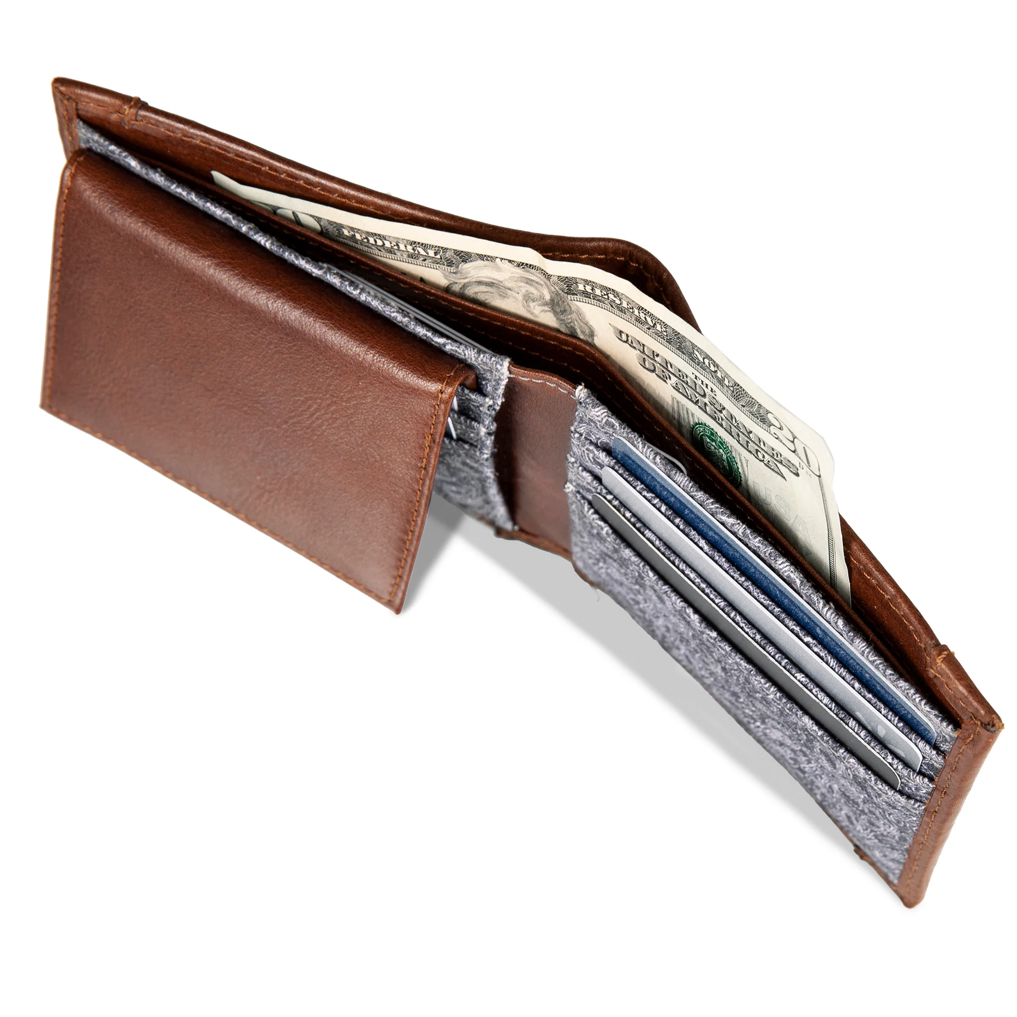 Pioneer Leather And Printed Cotton Canvas Passcase Wallet - Image 8