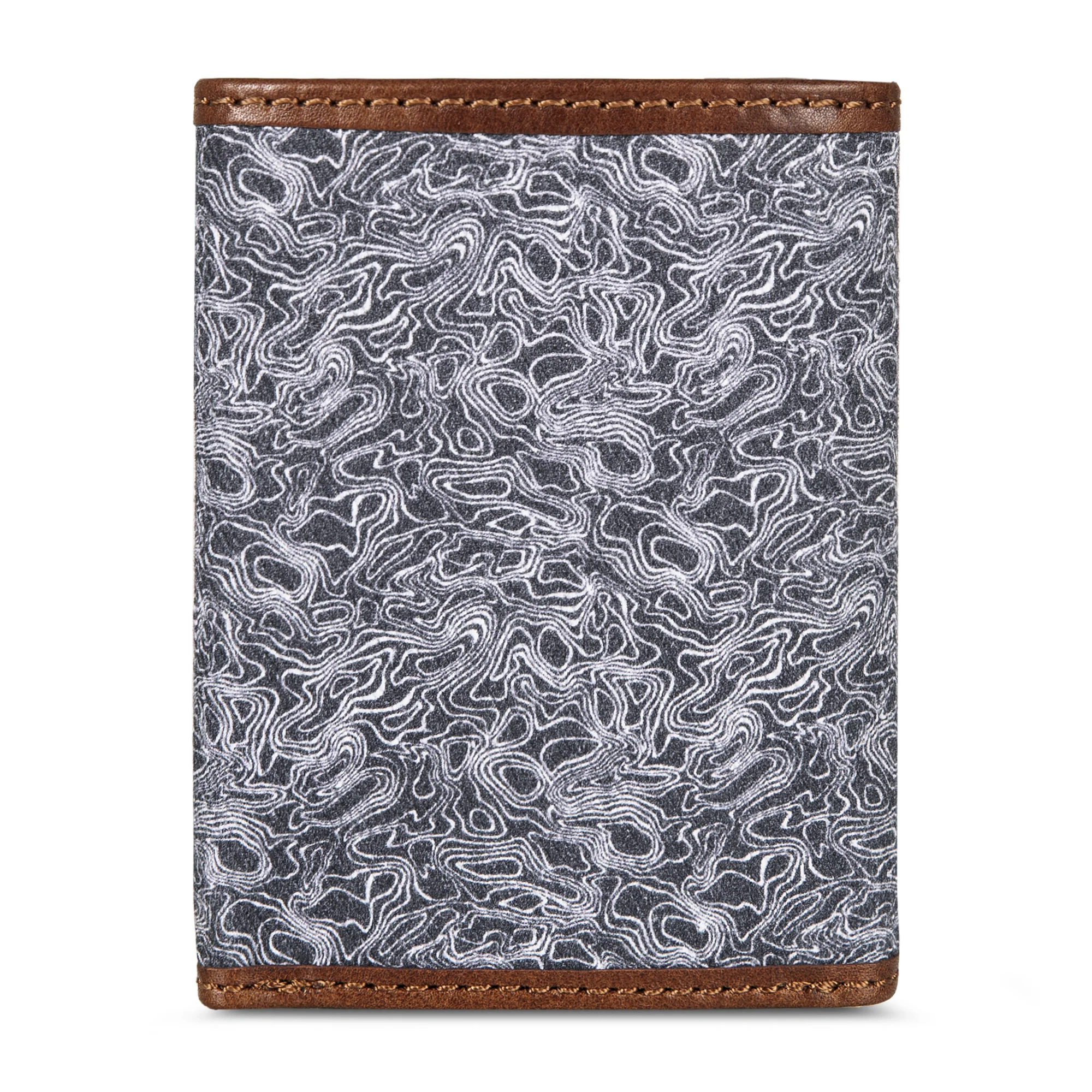 Pioneer Leather And Printed Cotton Canvas Trifold Wallet - Image 2