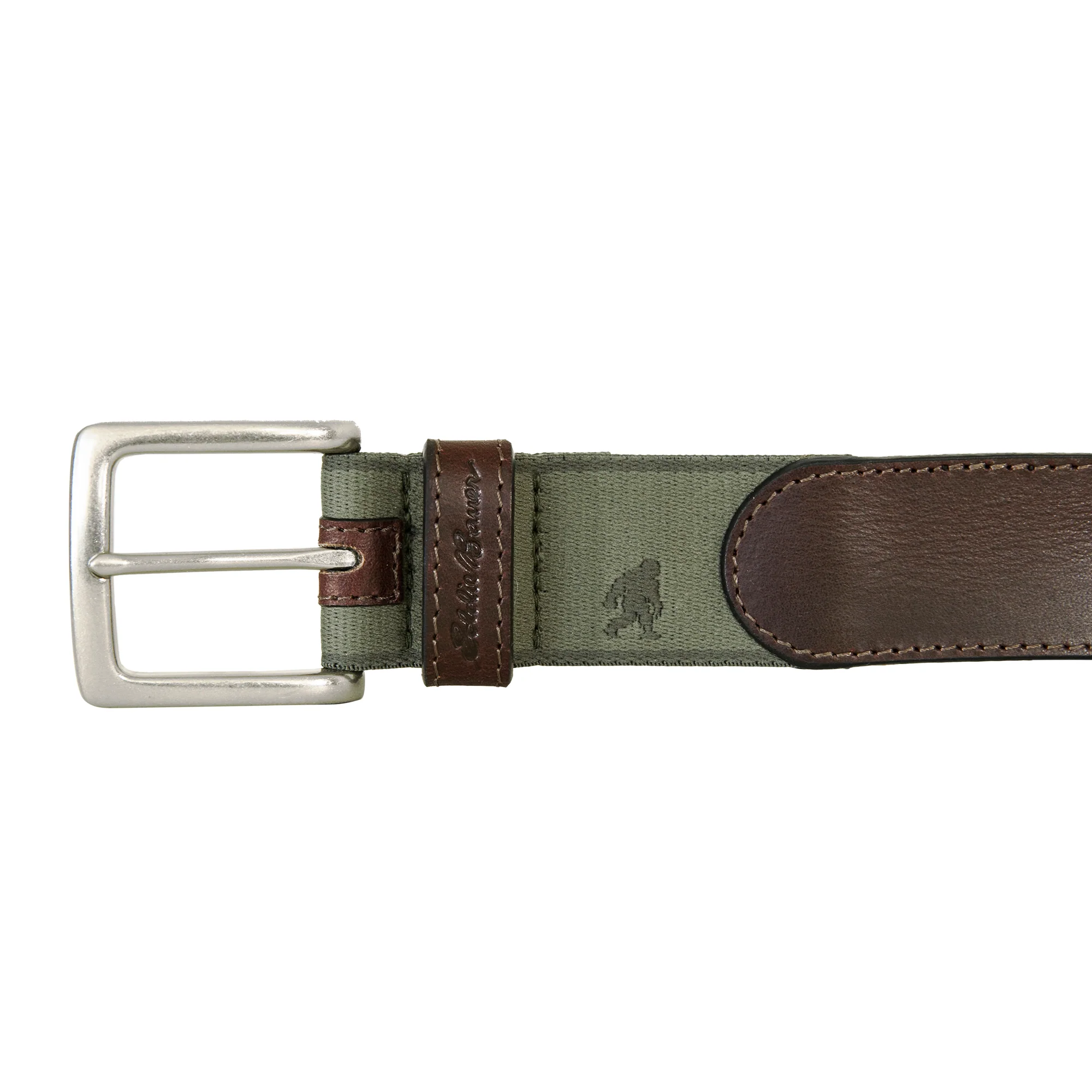 Rugged Leather Belt With Stretch Tab And Sasquatch Design - Image 3