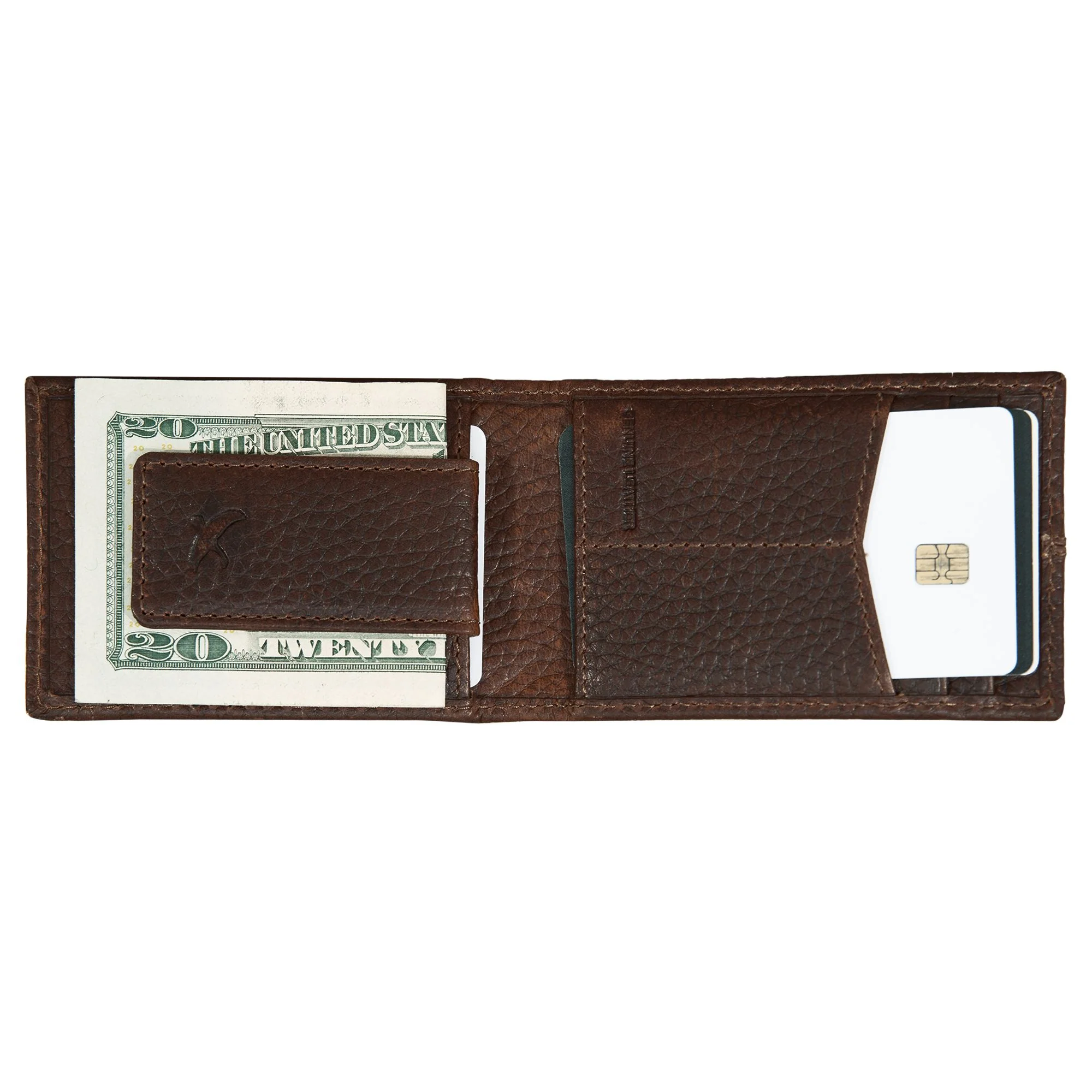 Rugged Leather Money Clip Bifold Wallet - Image 14