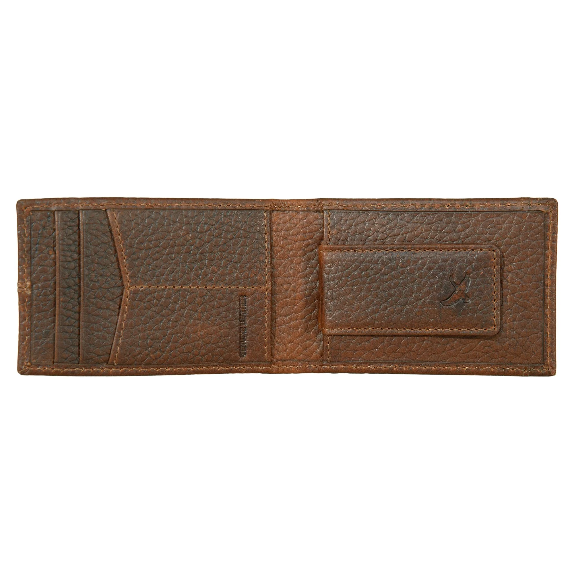 Rugged Leather Money Clip Bifold Wallet - Image 9