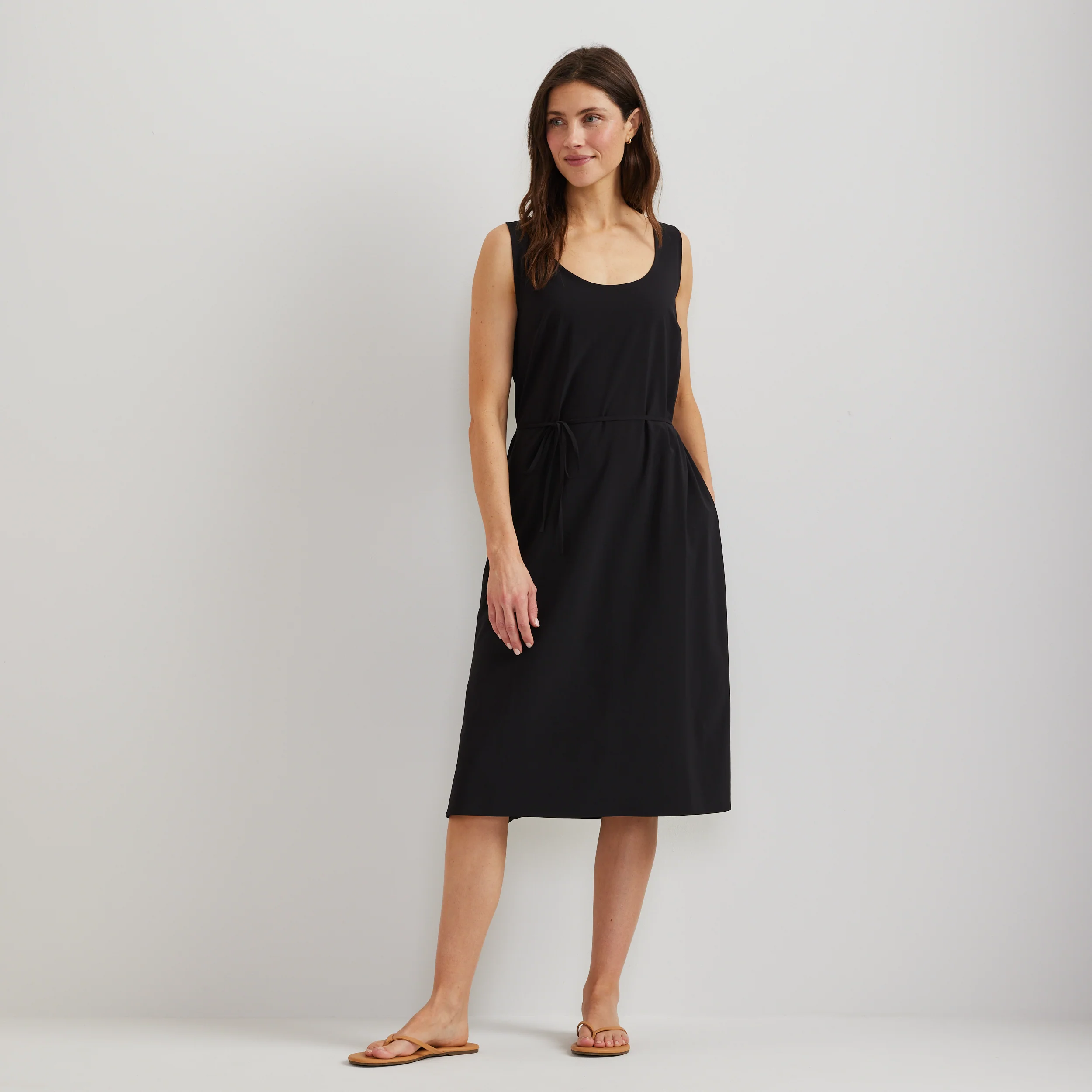 Women's Departure Tie Front Midi Dress - Image 5