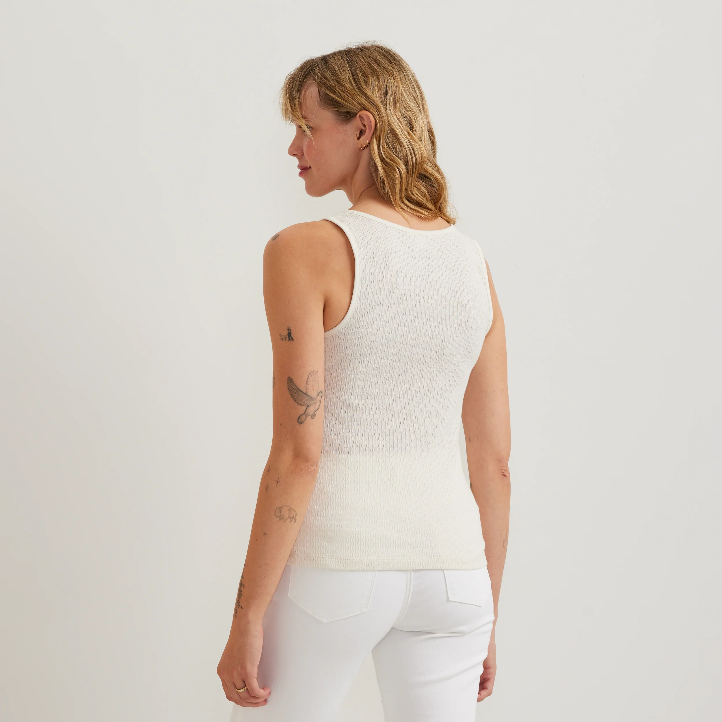 Women's Pointelle Dobby Tank - Image 8