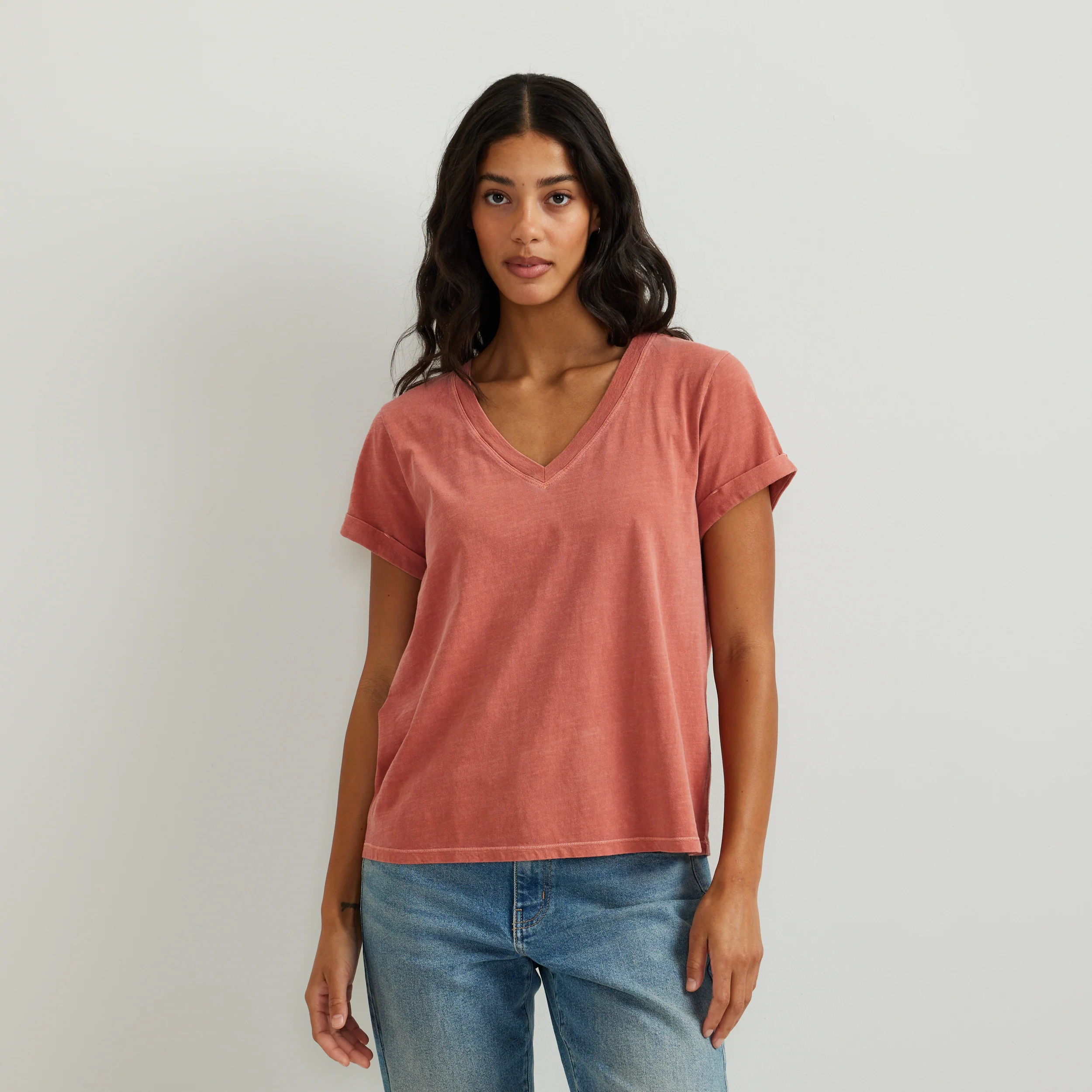 Women's Sunwashed V-Neck T-Shirt - Image 11