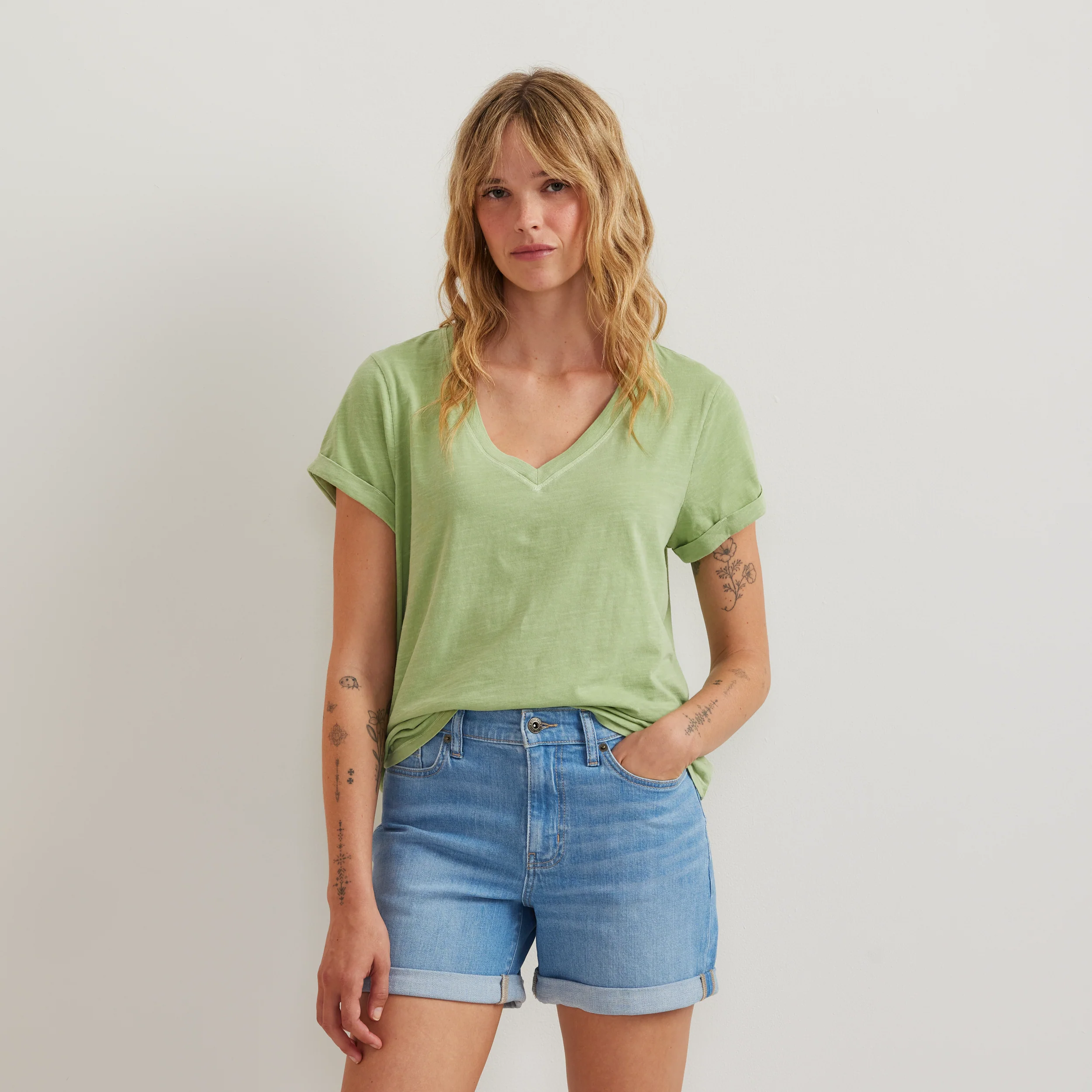 Women's Sunwashed V-Neck T-Shirt - Image 7